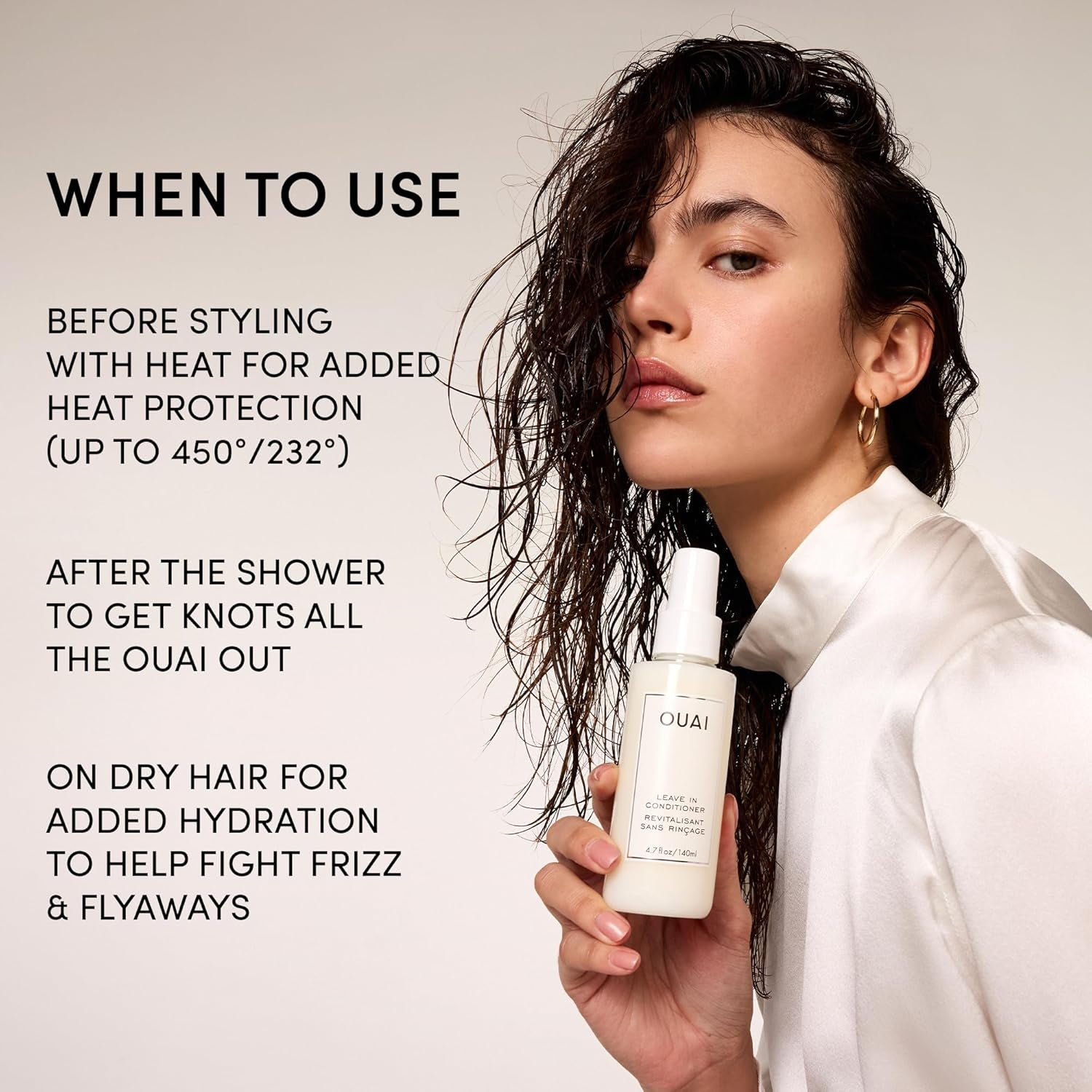 Leave in Conditioner & Heat Protectant Spray - Prime Hair for Style, Smooth Flyaways, Add Shine and Use as Detangling Spray - No Parabens, Sulfates or Phthalates (4.7 Oz)