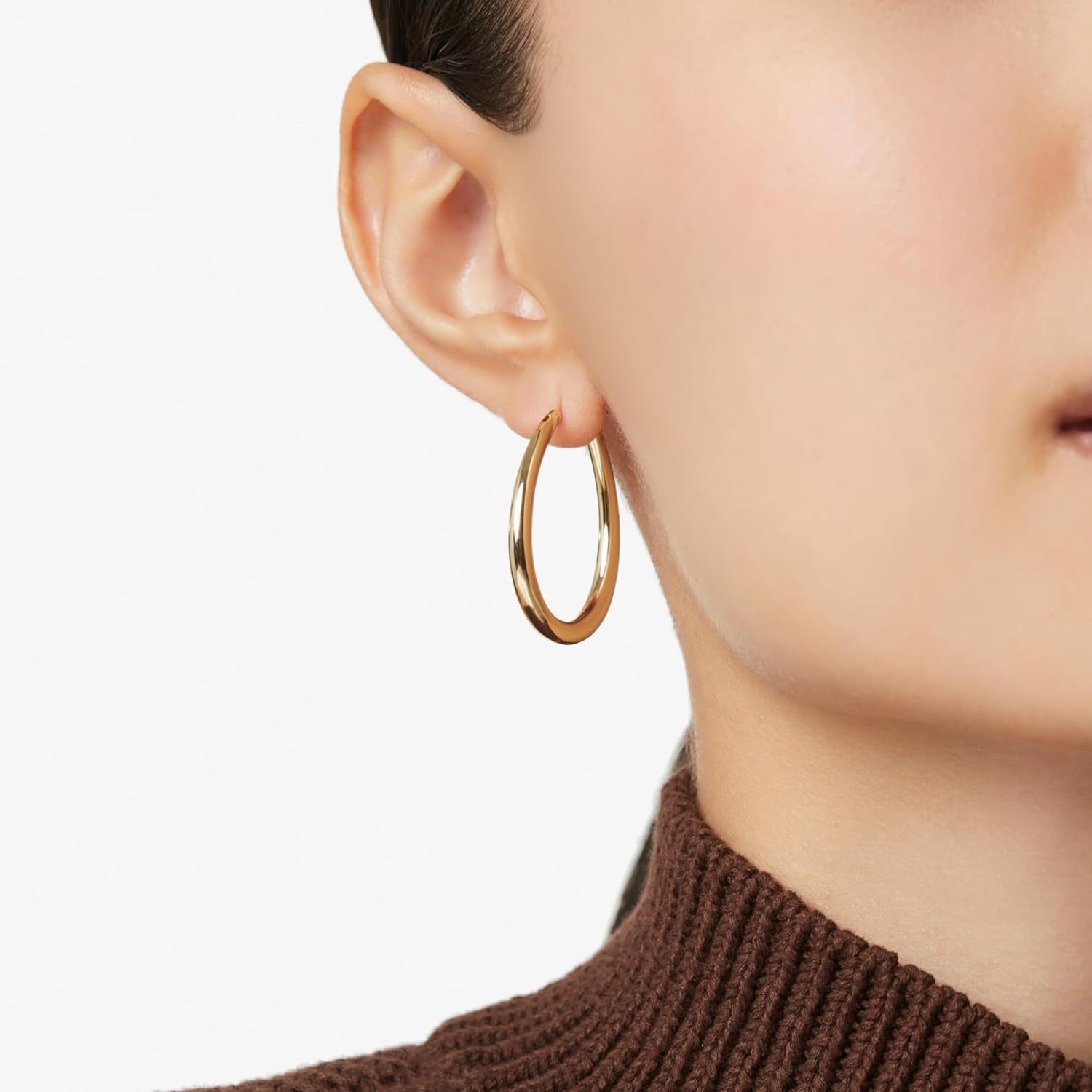 Jewelry Hoop Earrings for Women Trendy -14K Gold Plated & Silver Rhodium Plated Earrings Hoops - Chunky, Thin, Dome, Drop & Safety Pin Assorted - Hypoallergenic Tarnish-Free - Dainty Jewelry