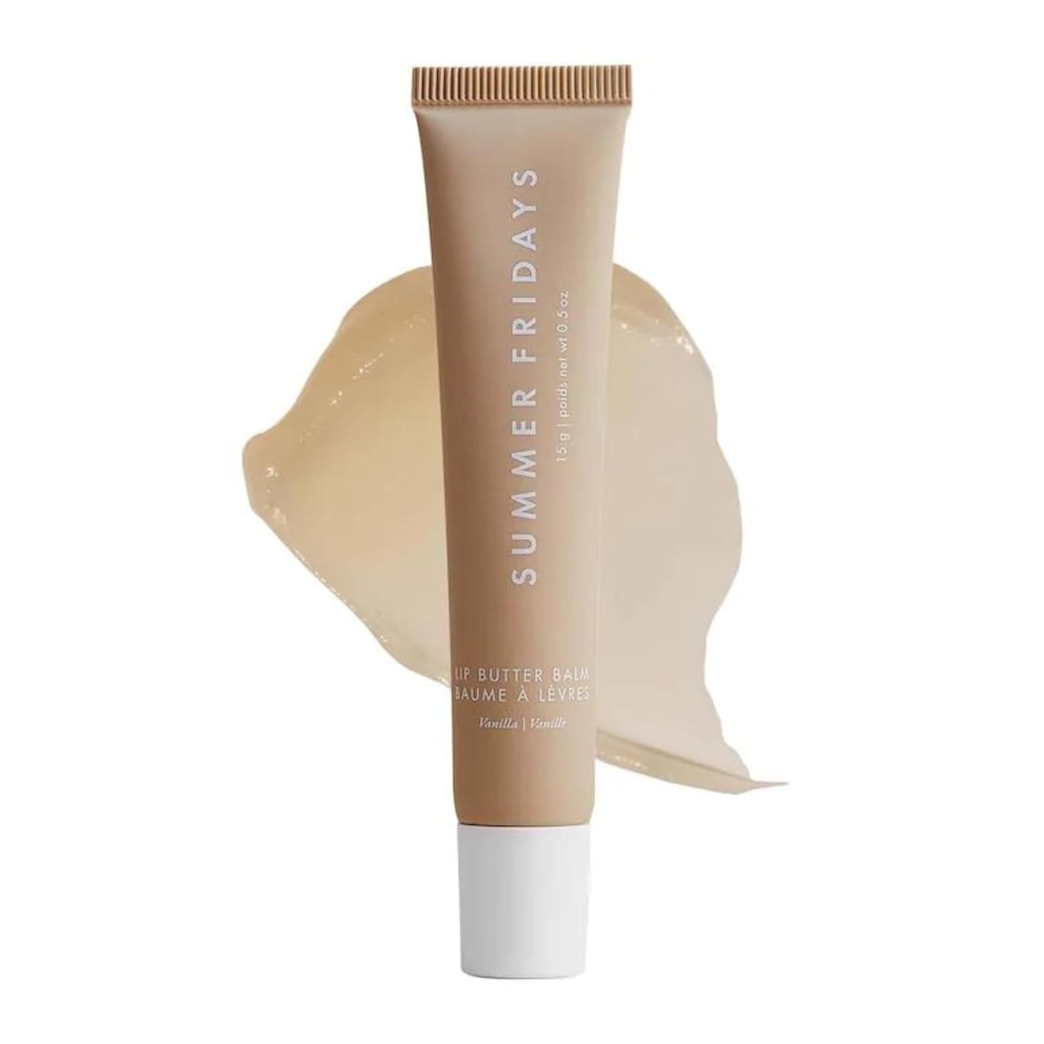 Lip Butter Balm - Conditioning Lip Mask and Lip Balm for Instant Moisture, Shine and Hydration - Sheer-Tinted, Soothing Lip Care - Vanilla (.5 Oz)