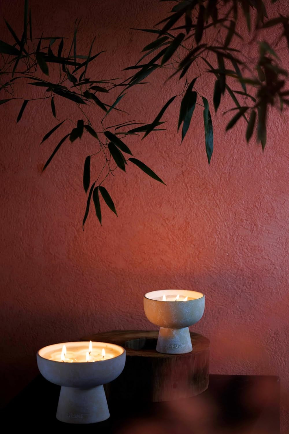 5 Wick Blueme Romance Refillable Candle with Oakmoss and Sandalwood in Handcrafted Ceramic Vessel