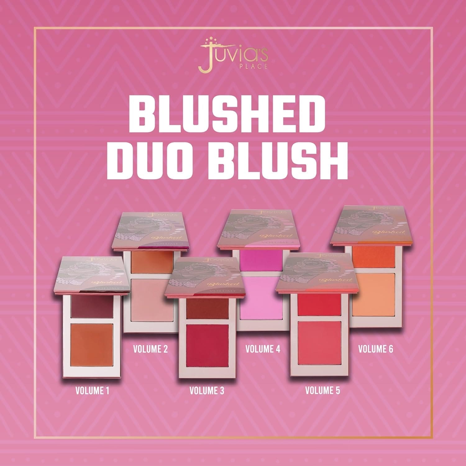Blushed Duo Blush Volume4 - Two Tone Pigmented Buildable Pressed Mineral Powder - Rosy Natural Cheeks Matte Fresh Finish for All Skin Color