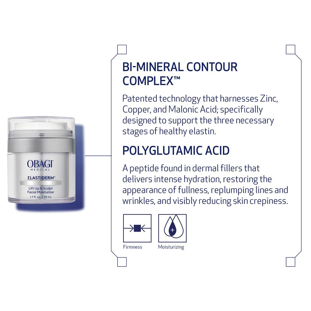 Obagi Elastiderm Lift up & Sculpt Facial Moisturizer – Clinically Proven Anti-Aging Face Cream That Visibly Firms & Sculpts Facial Contours, & Reduces Fine Lines & Wrinkles with Peptides – 1.7 Oz