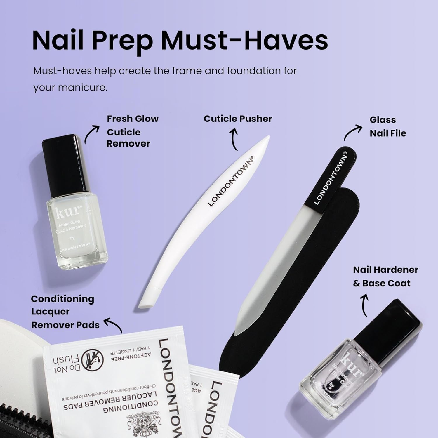 Discovery Set, Vegan Chip-Resistant Long-Lasting Nail Lacquer, Whipped Cloud Hand Cream, 2.5 Fl Oz, Conditioning Lacquer Remover Pads.