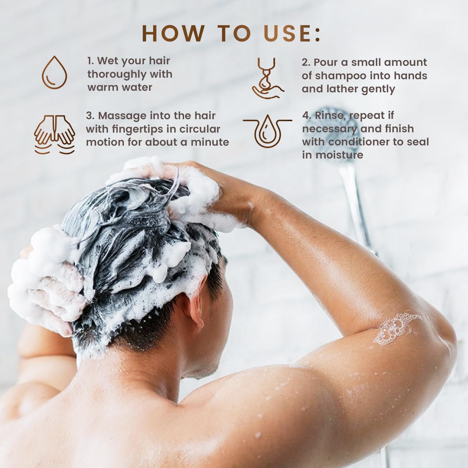 MGA Vegan Hair Shampoo - Organic Formula with Lemon Tea Tree for All Hair Types | Hair Care Product with Natural Herbal Scent | Parabens Silicone & Sulfate Free Dandruff Shampoo | Unisex | 32 Fl Oz