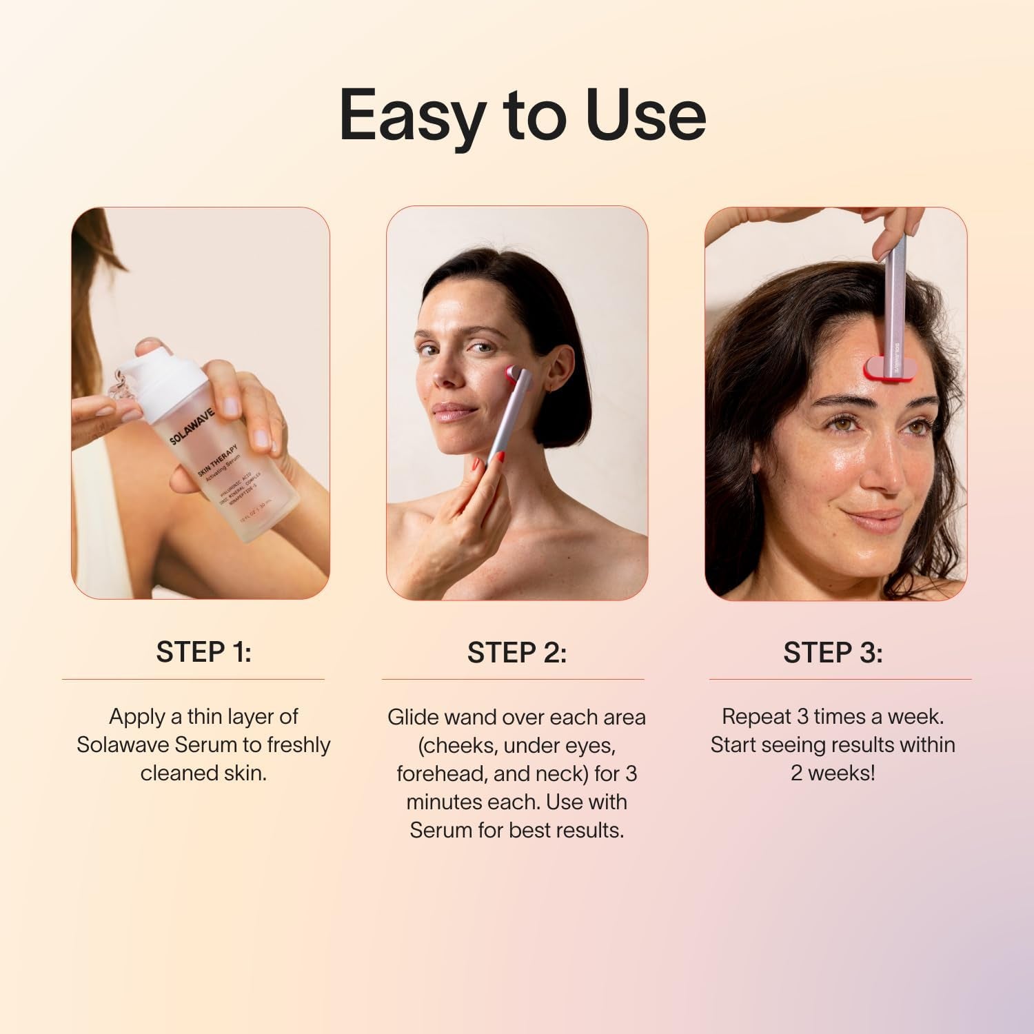 4-In-1 Red Light Therapy Wand + Activating Serum | LED Skincare Device for Face & Neck | Facial Tool with Galvanic Current, Massage & Therapeutic Warmth | Reduces Appearance of Fine Lines