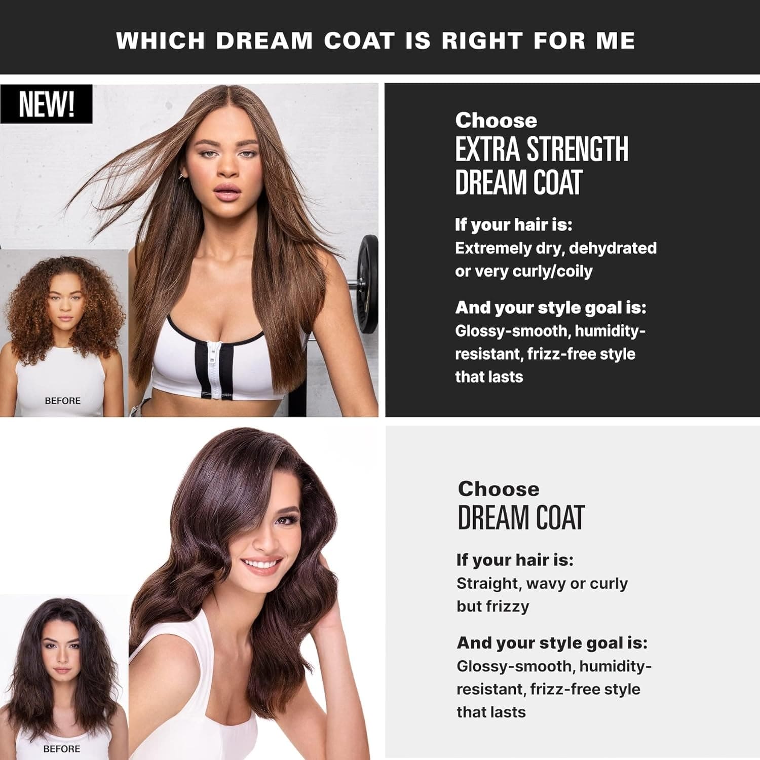 COLOR WOW Extra Strength Dream Coat – Powerful Ultra Moisturizing, anti Humidity Treatment for Extremely Frizz Prone Hair| Glassy Smooth, Straight + Resistant Styles up to 3-4 Washes