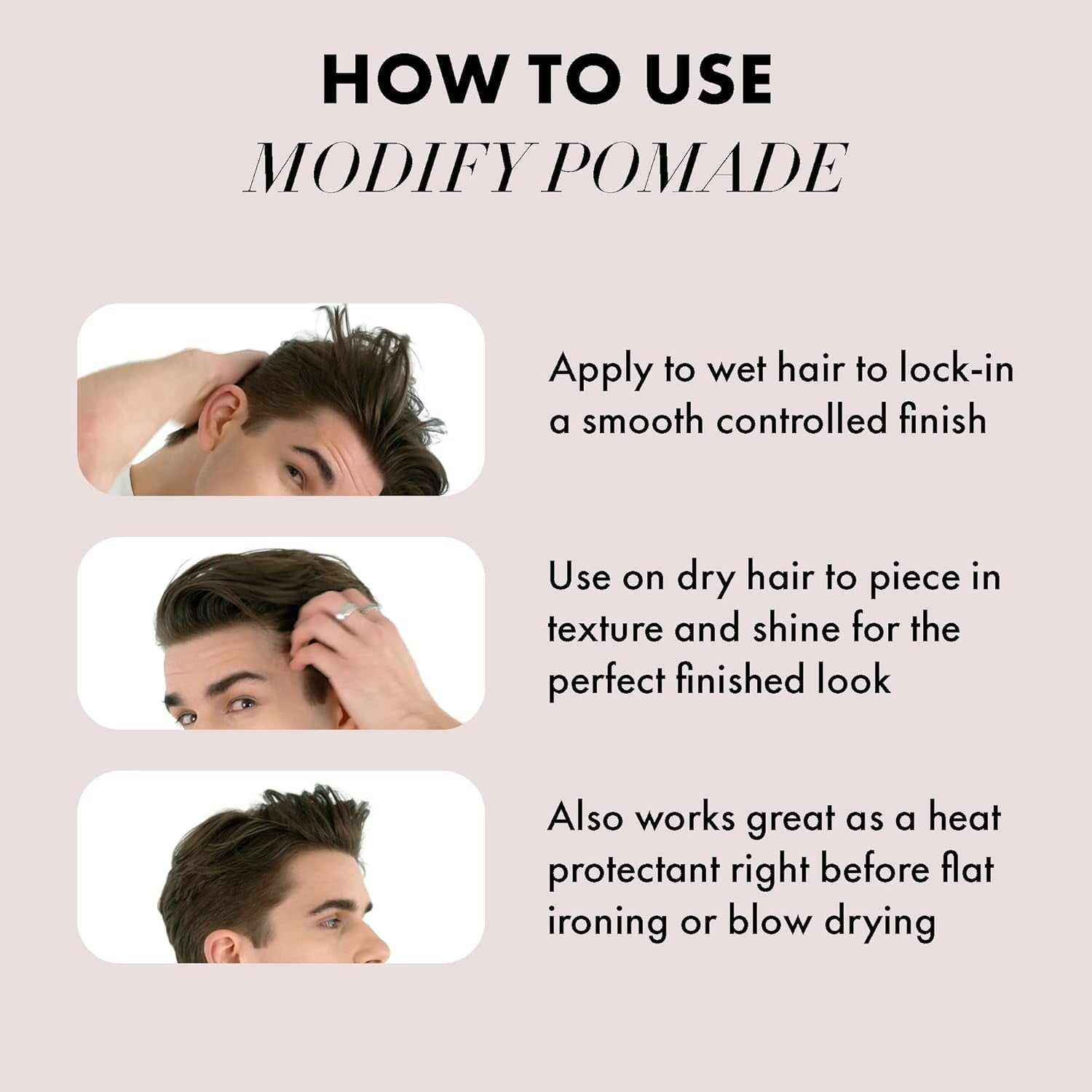 Modify – Premium Men’S Hair Styling Pomade for a Medium Hold, High Shine – Ideal Texture Product for All Hair Types, Includes Premium Ingredients Such as Shea Butter – 2 Oz, Travel Size