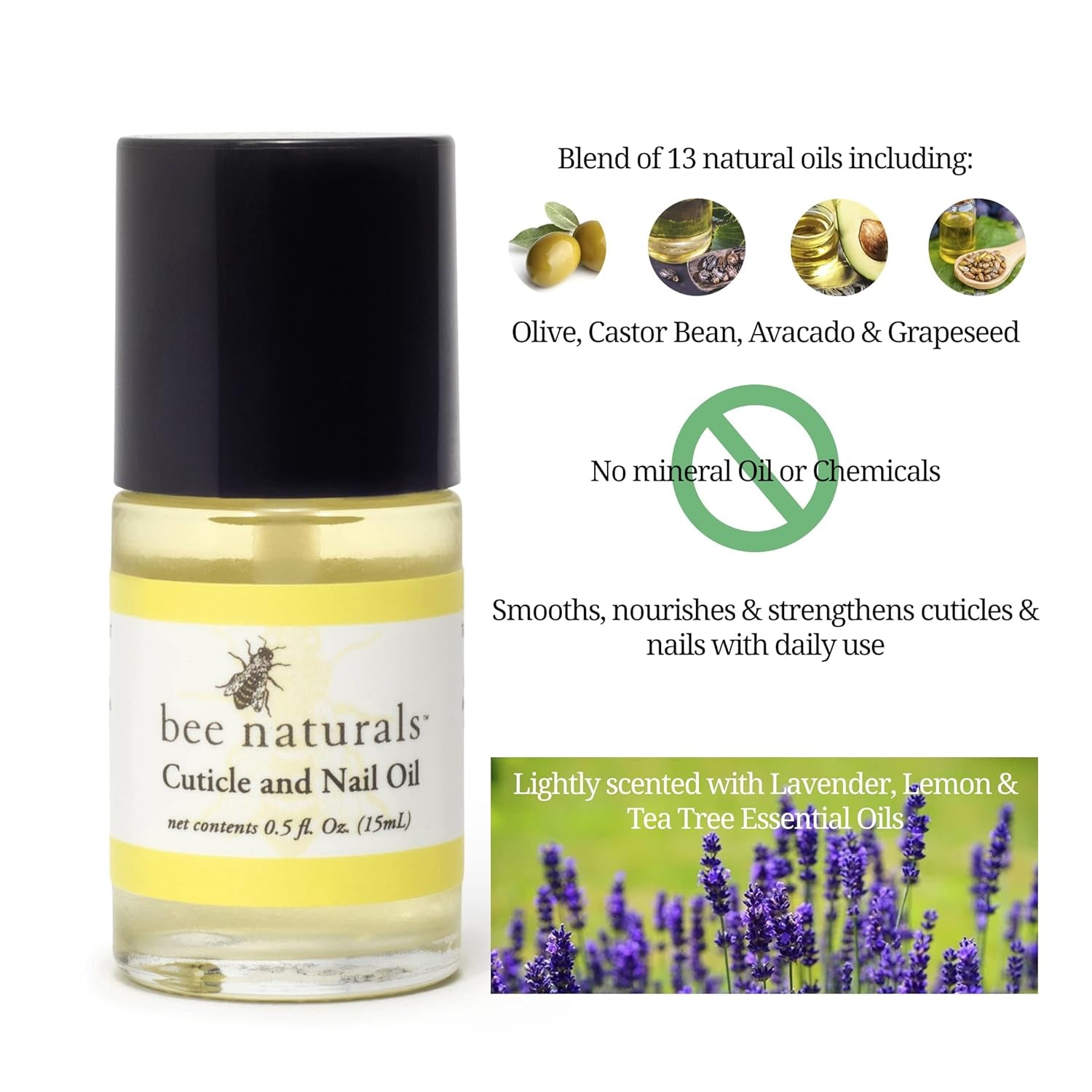 Natural Nail Care Kit - Natural & Non-Toxic Nail and Cuticle Care Set with Vitamin E - Softens & Protects - Ideal Gift for Repairing Cuticles and Nails .