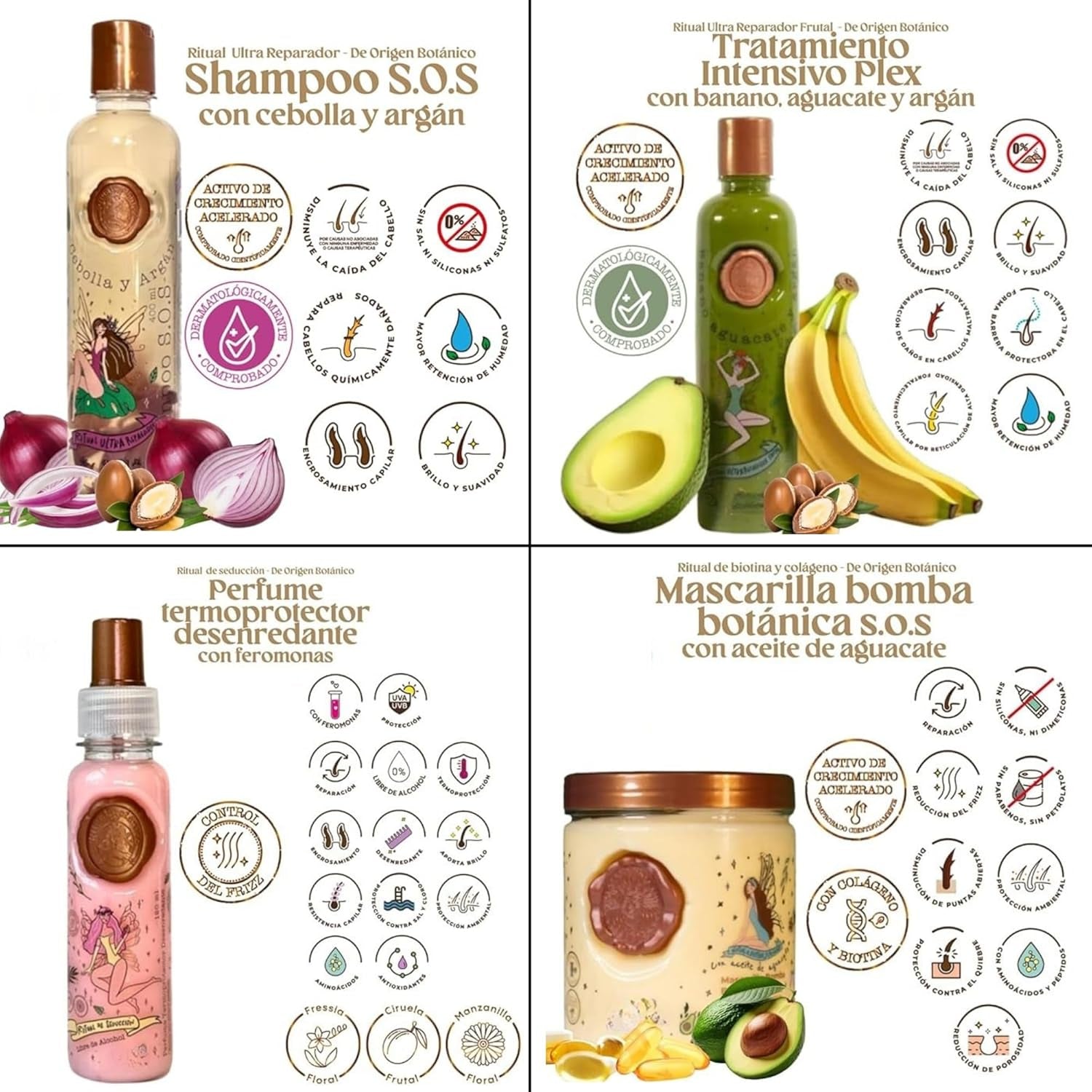 Ritual Botánico Keratina Orgánica | Treatment to Straighten, Repair and Relax Hair | All Natural, Organic & Vegan Ingredients | Product of Colombia | 6 Piece Kit