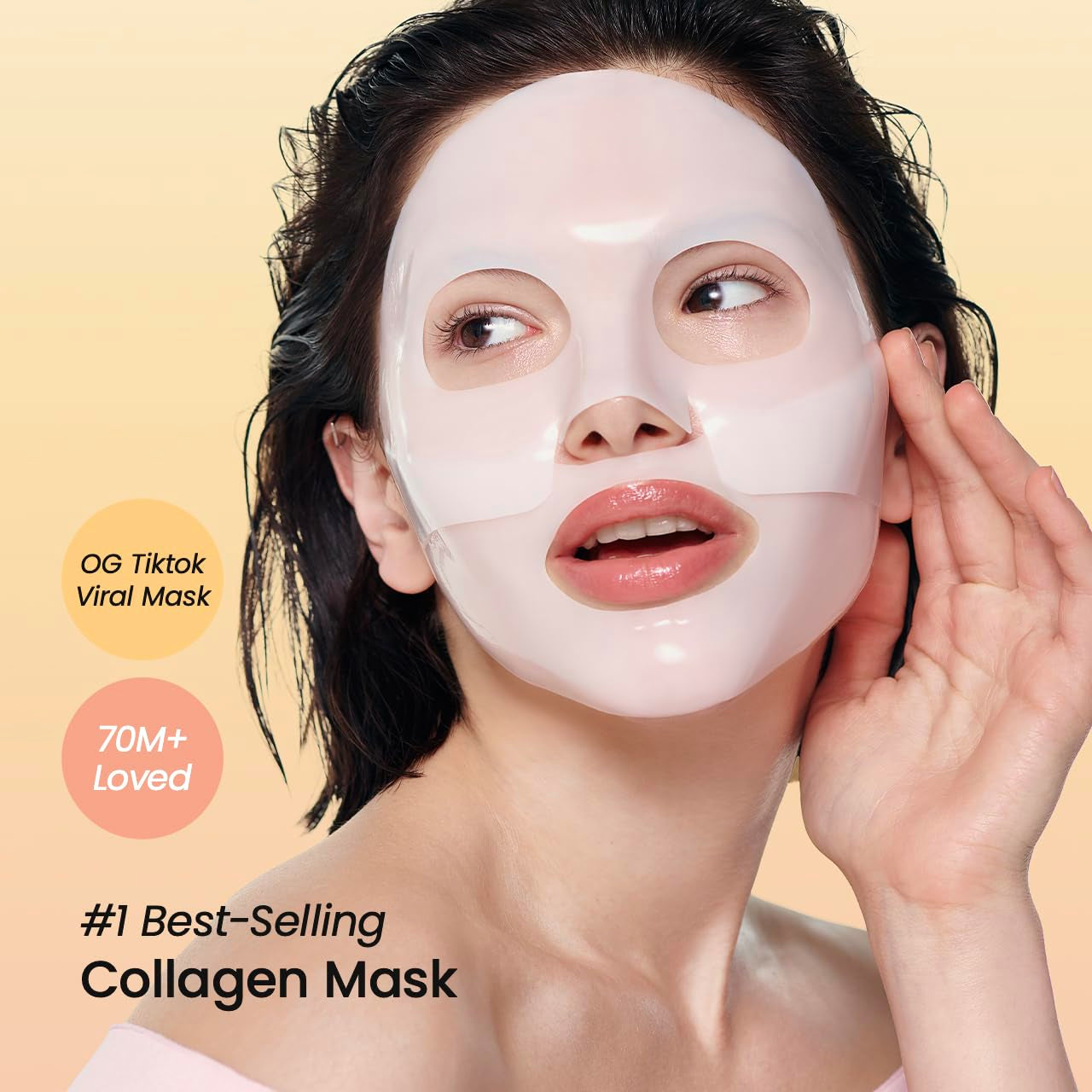 Bio-Collagen Real Deep Mask, Hydrating Overnight Hydrogel Mask, Pore Minimizing, Elasticity Improvement, 34G X16Ea