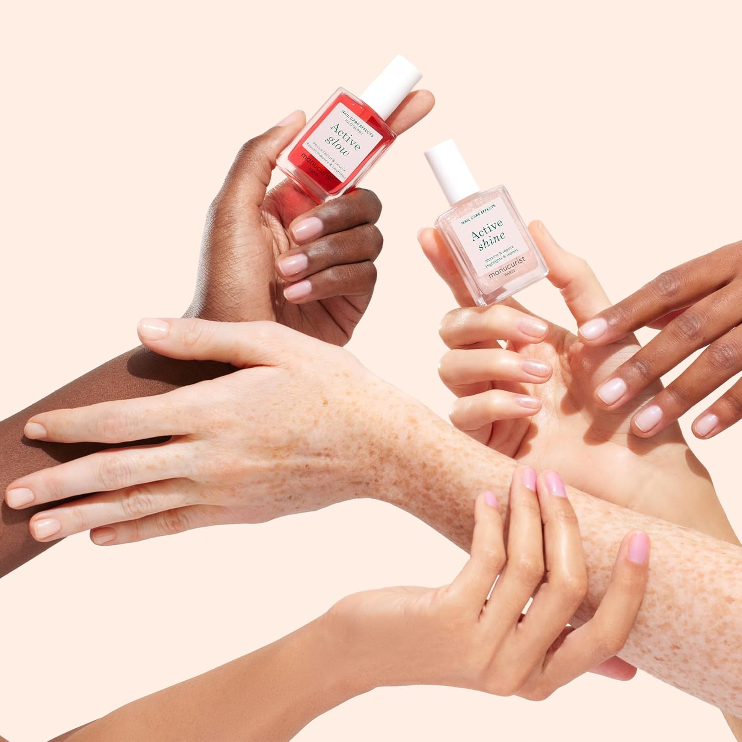 Rainbow Active™ Full Range 5-Pack - Nail Care & Polish Set - No Lamp - 5 Treatment Nail Polish : Glow Raspberry, Glow Blueberry, Shine, Smooth, Bright - Beauty Gifts for Women