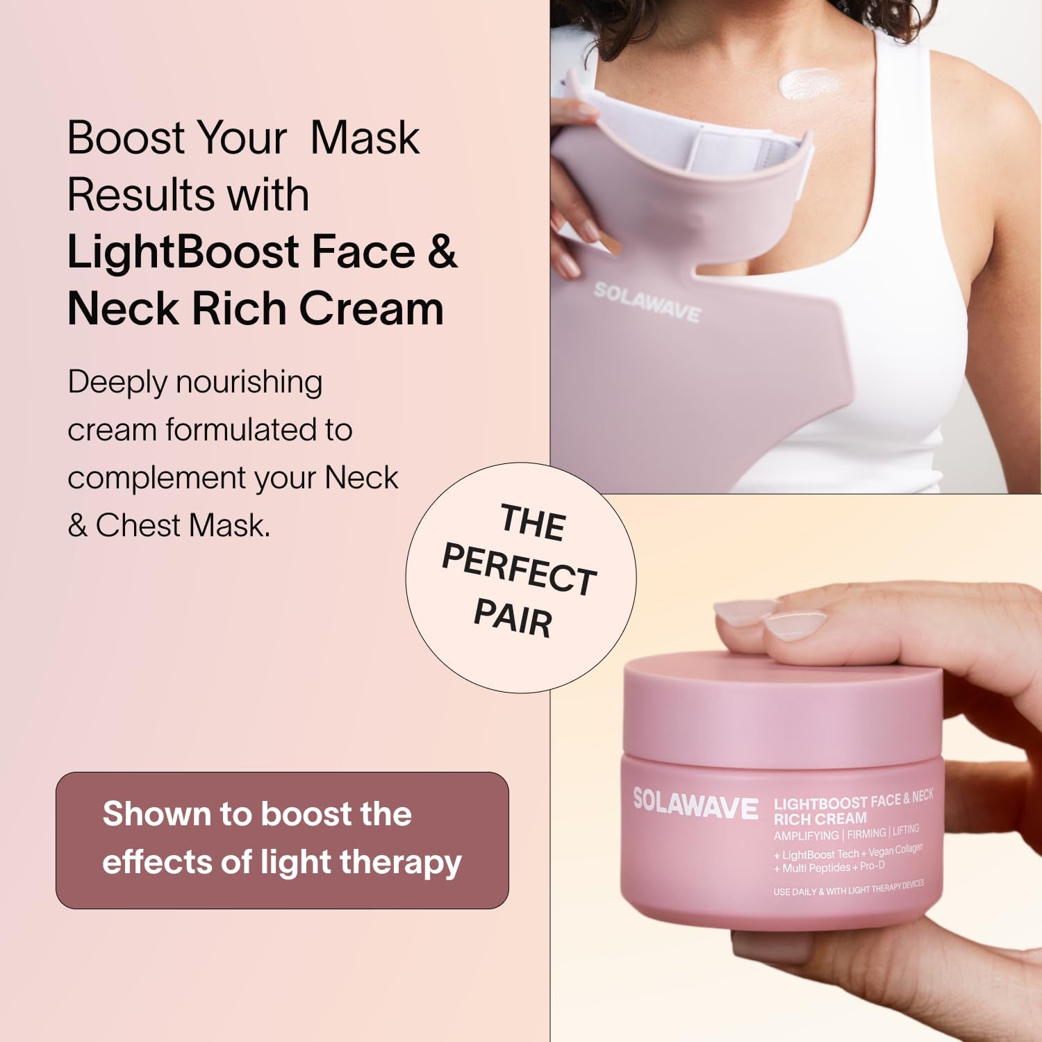 Red Light Therapy Mask for Neck & Chest | Red Light & near Infrared Light Device for Décolleté | Rejuvenates the Skin, Smooths Look of Fine Lines & Wrinkles | Anti-Aging Skincare at Home
