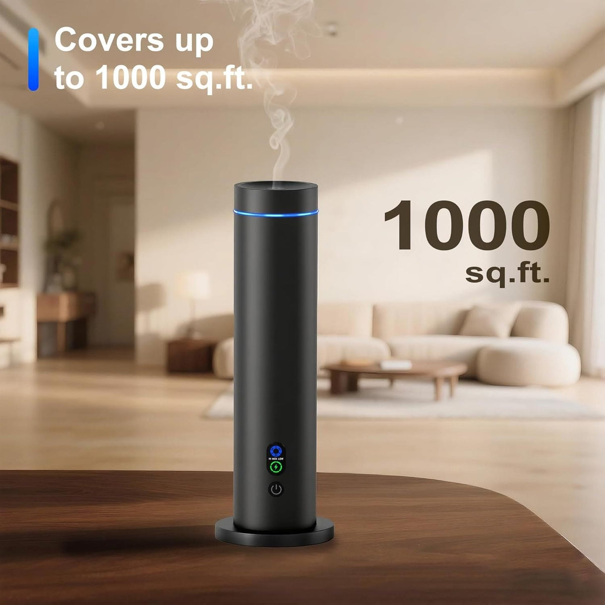 Waterless Essential Oil Diffuser for Large Luxury Spaces - Cold Air Aroma Diffuser with Remote Control, Smart Timer, Quiet Operation, and Ambient Mood Lighting (Up to 1000 Sq Ft)