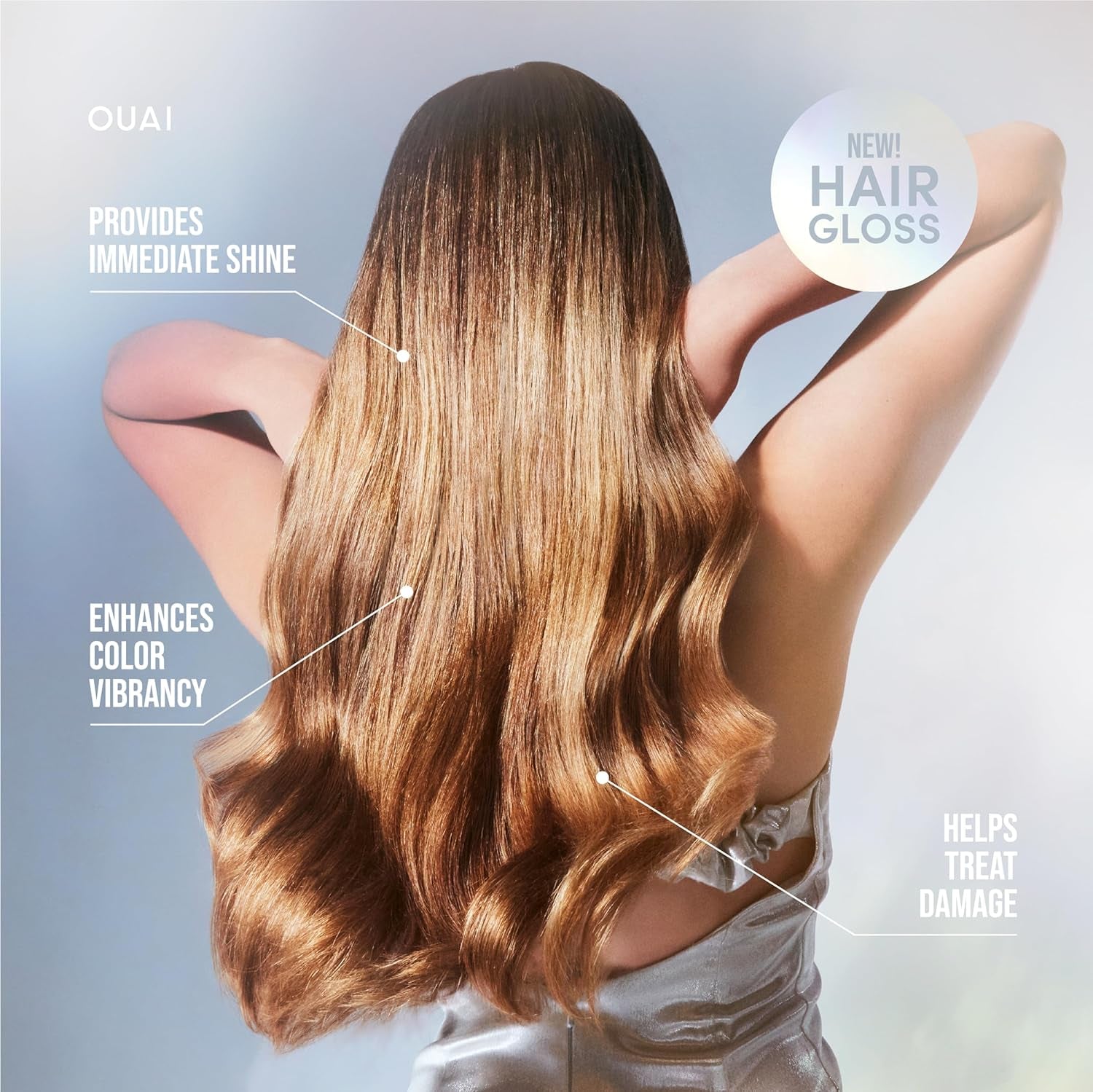 Hair Gloss - In-Shower Shiny Hair Treatment & Glaze with Frizz Control - Heat Protectant Infused with Hyaluronic Acid, Rice Water & Panthenol - Paraben, Phthalate & Sulfate Free (6 Oz)