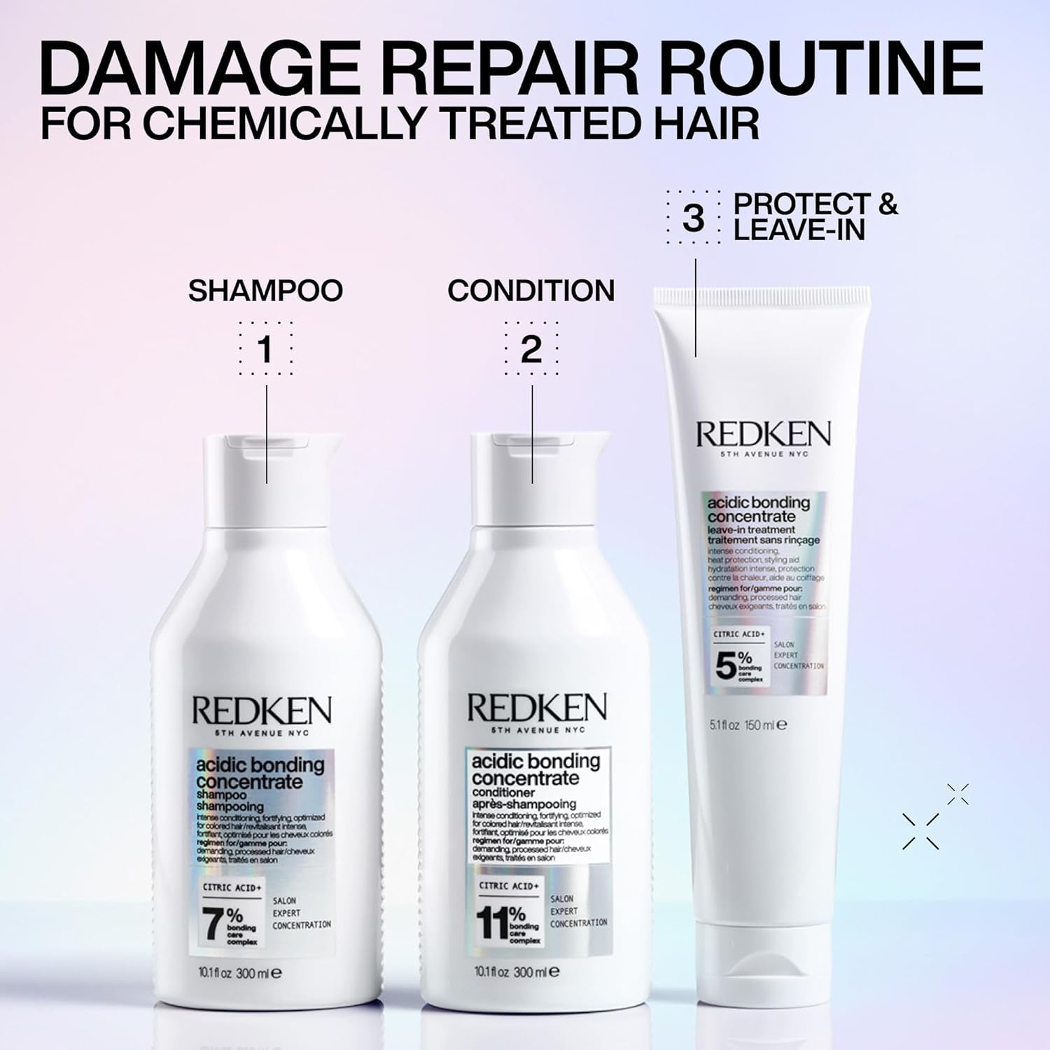 Redken Acidic Bonding Concentrate Leave in Conditioner for Damaged Hair - Hair Repair Treatment, Strengthens Weak Hair