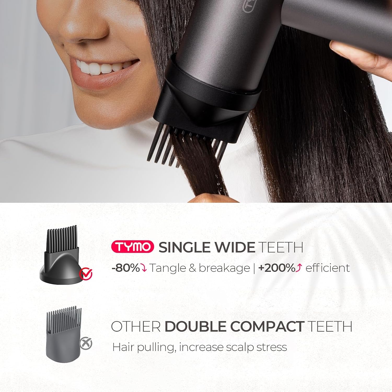 Hair Dryer with Diffuser for Women - 1500W Professional High Speed Blow Dryer with Comb, 110,000RPM Fast Dry, 200 Million Ionic Hairdryer, 4 Temps & 3 Speeds, 8 Ft Cord for Salon, Metal Gray
