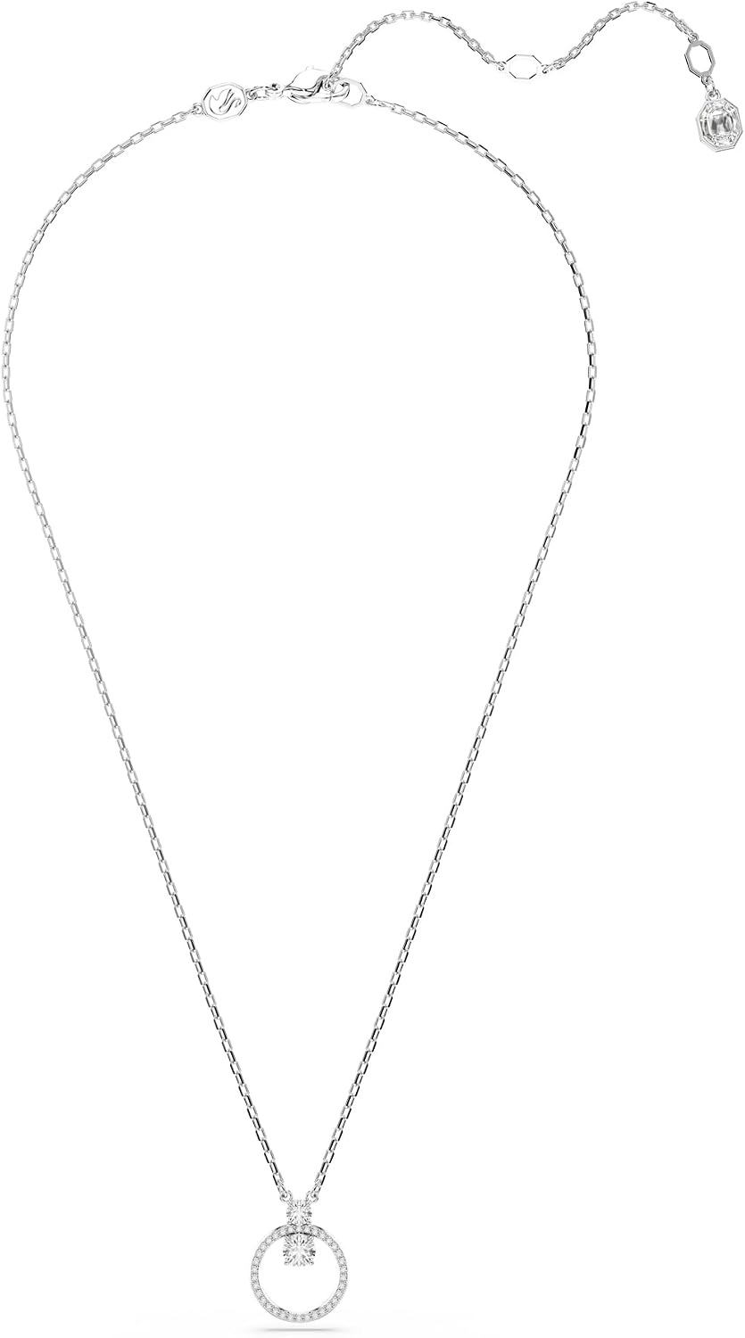 Swarovski Constella Circle Pendant Necklace | Rhodium-Plated