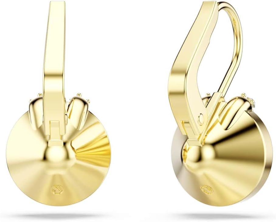 Swarovski Green Crystal Drop Earrings | Gold-Tone