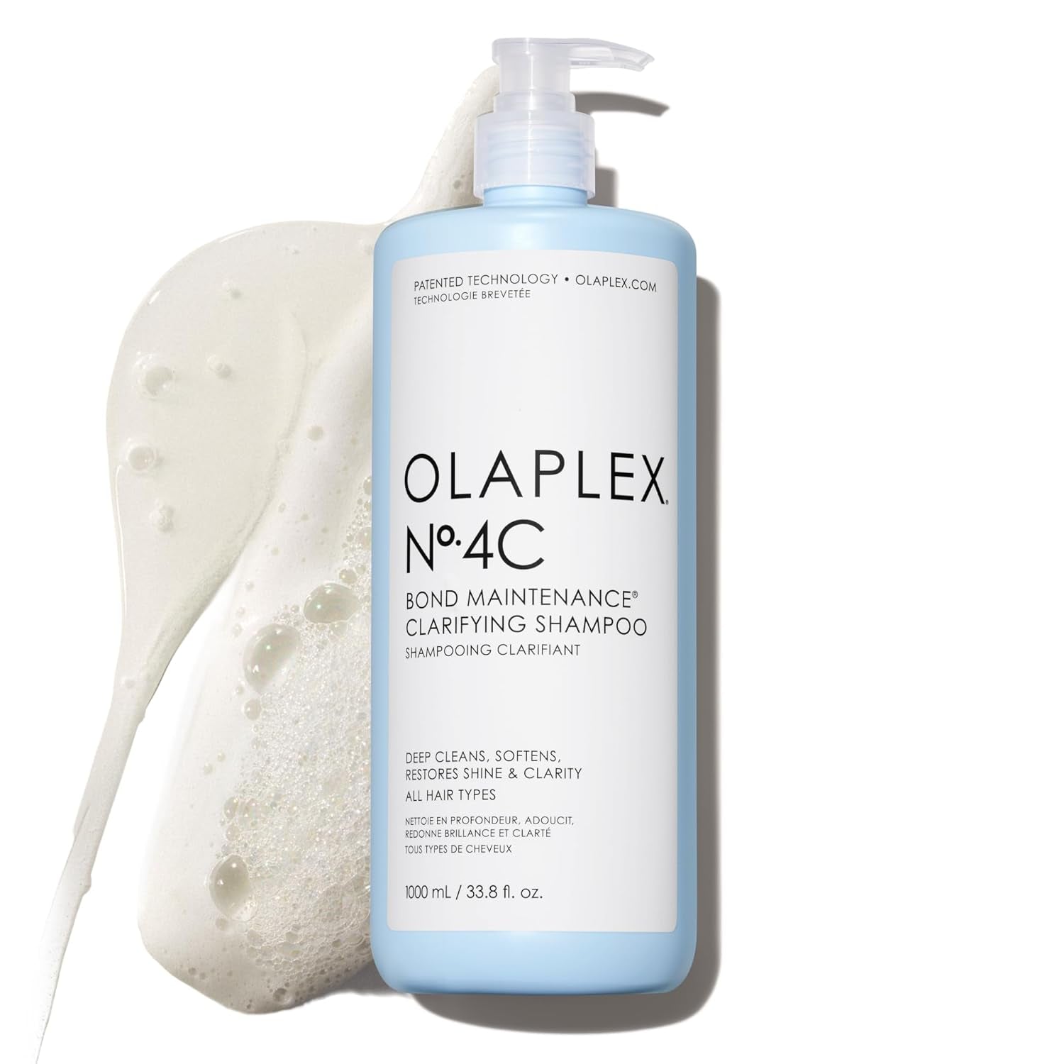 Nº.4C Bond Maintenance Clarifying Shampoo, Deep Cleans, Softens, Restores Shine, & Clarity, for All Hair Types Experiencing Product Buildup or Excess Oil, 1 Liter