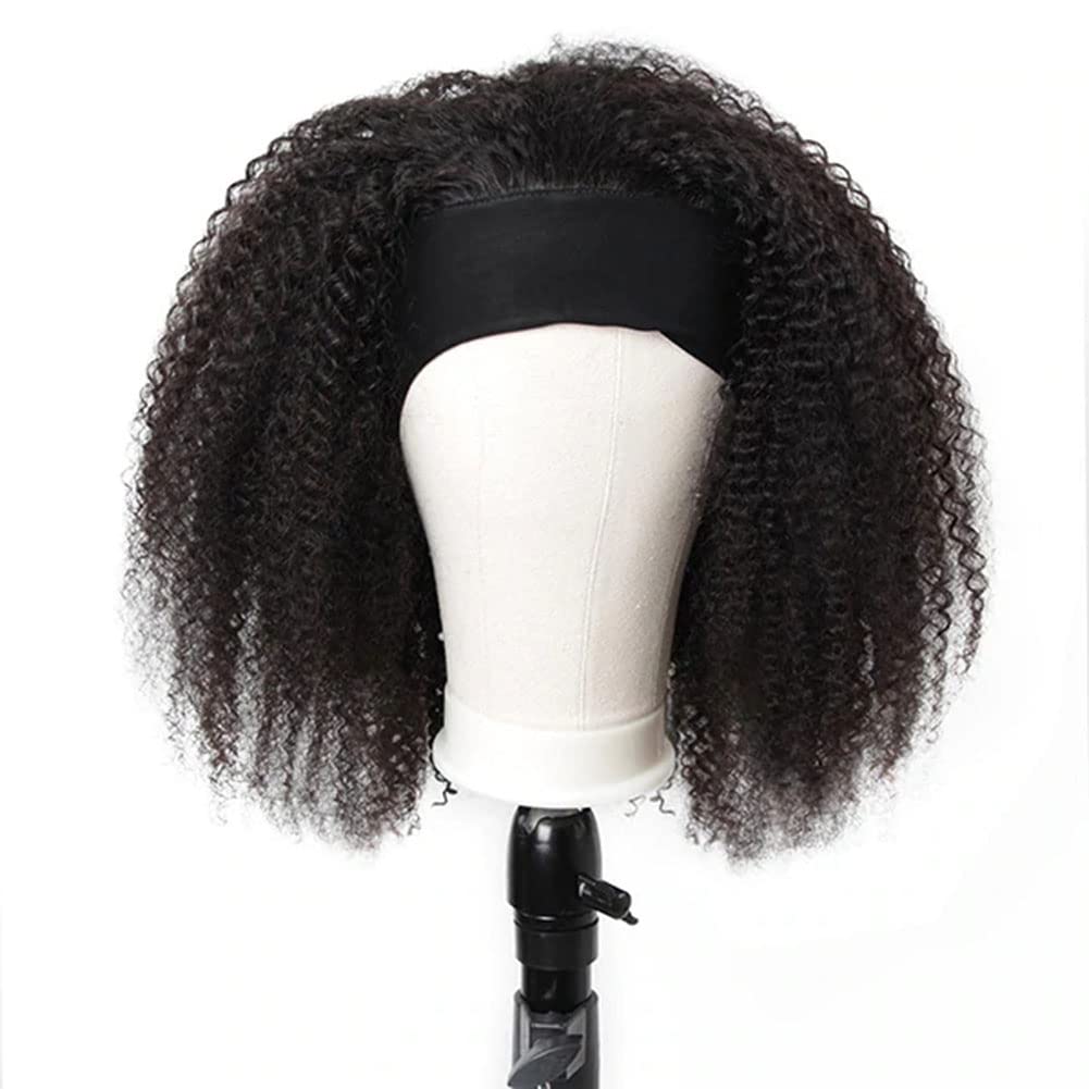 ISEE 16 Inch Afro Kinky Curly Headband Wig | 100% Brazilian Virgin Human Hair, 180% Density