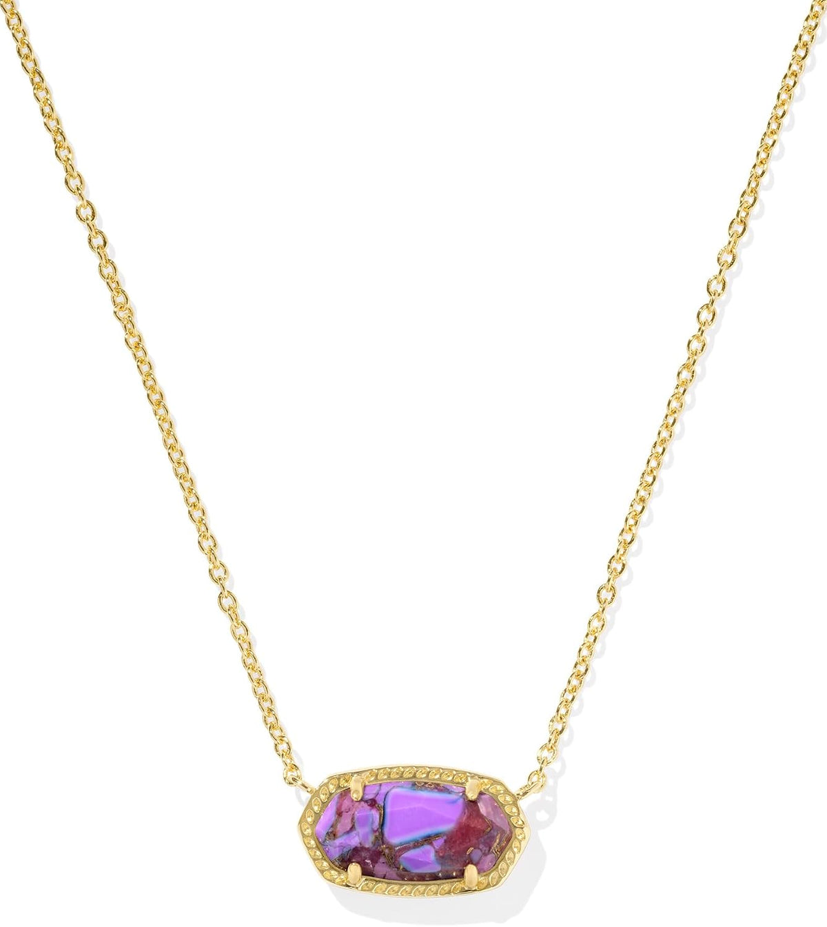 Kendra Scott Elisa Pendant Necklace | Gold Iridescent Drusy