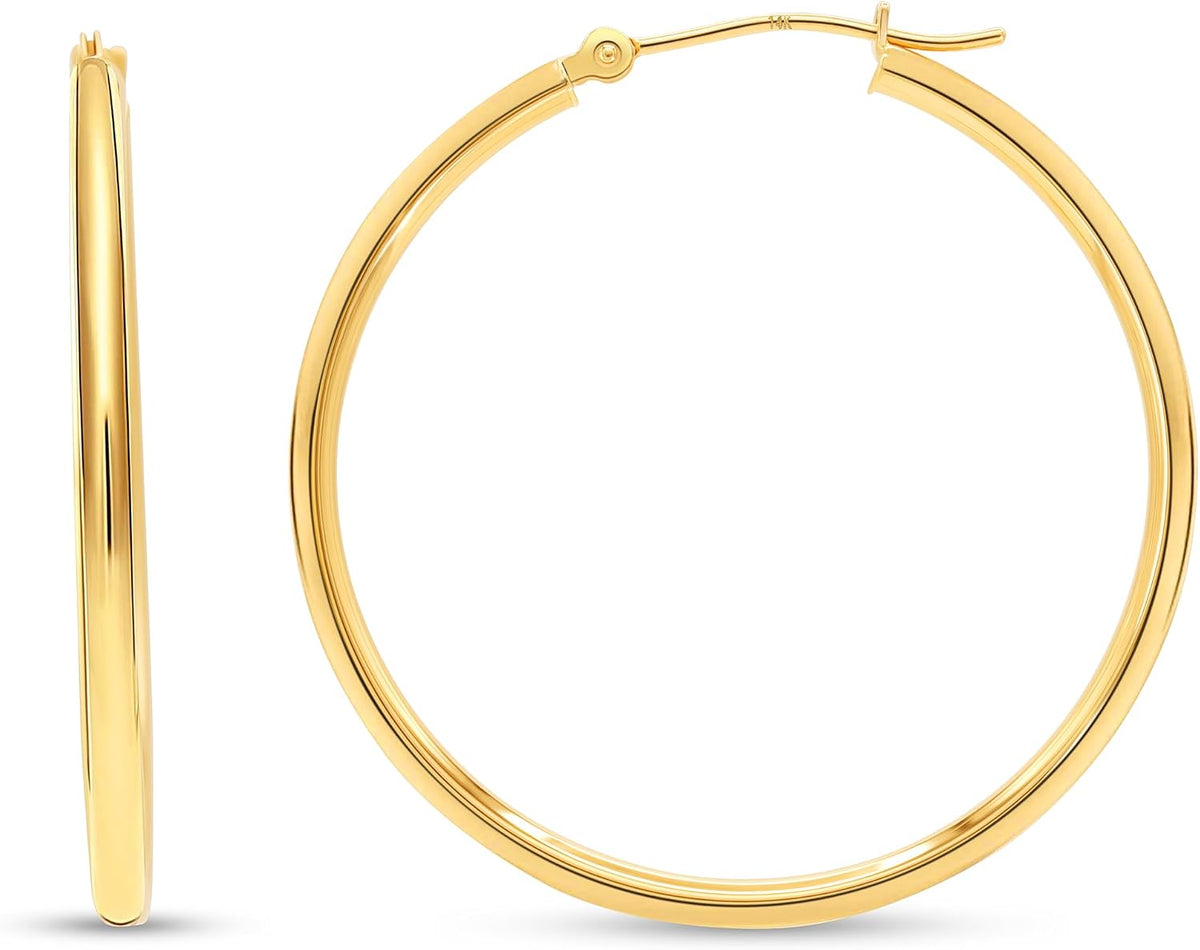 Art and Molly 14K Yellow Gold Classic Hoop Earrings | 35 mm