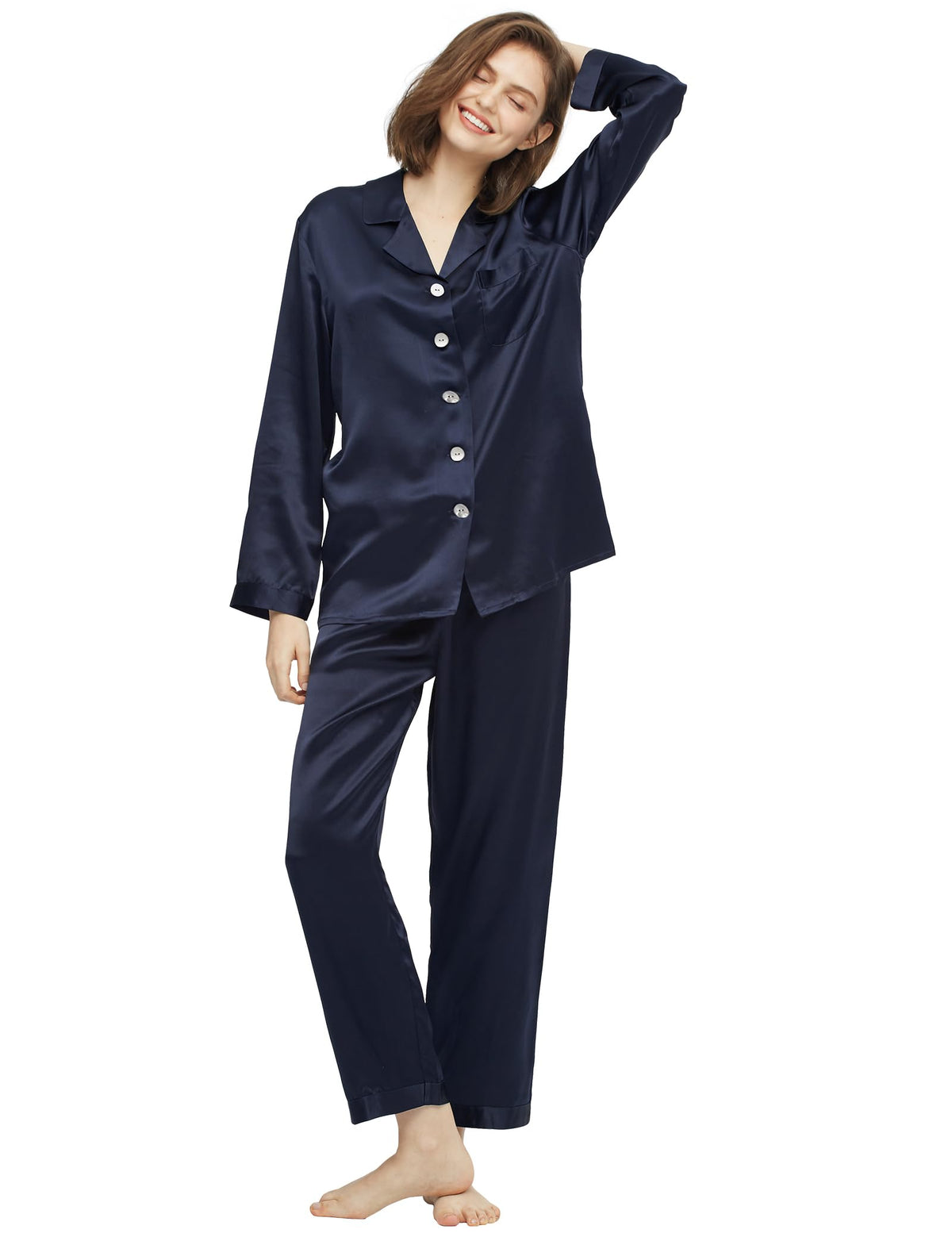 LilySilk Long Silk Pajama Set | 22 Momme Mulberry Silk