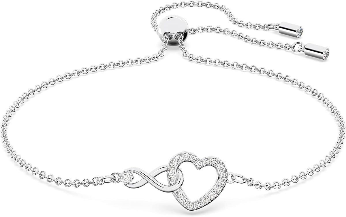 Swarovski Hyperbola Infinity Heart Bracelet | Rhodium-Plated