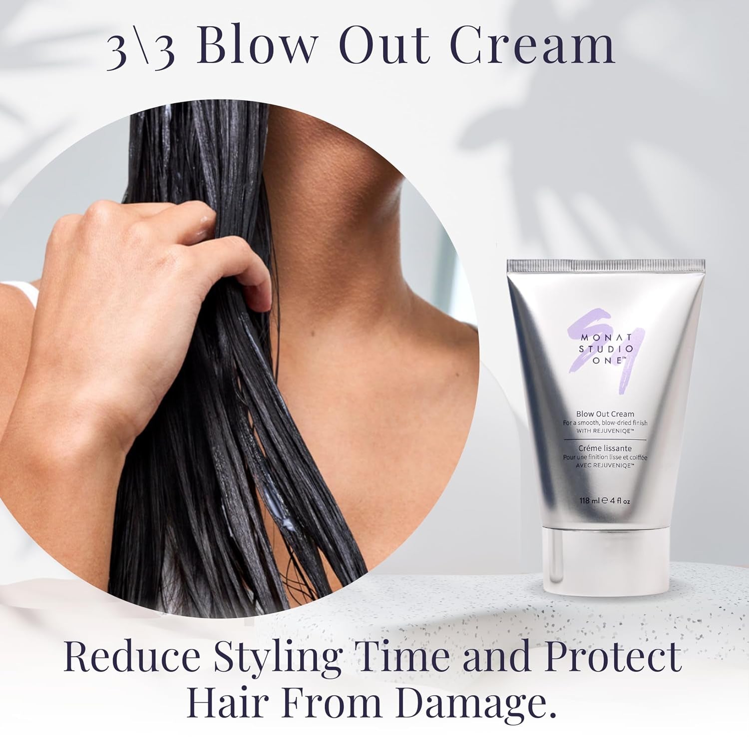 Smoothing anti Frizz Shampoo, Deep Intensive Treatment & Blow Out Cream - Frizzy Hair Care Pack - Vegan, Natural, Heat Damage Protection, Strengthens Hair - 3 Products