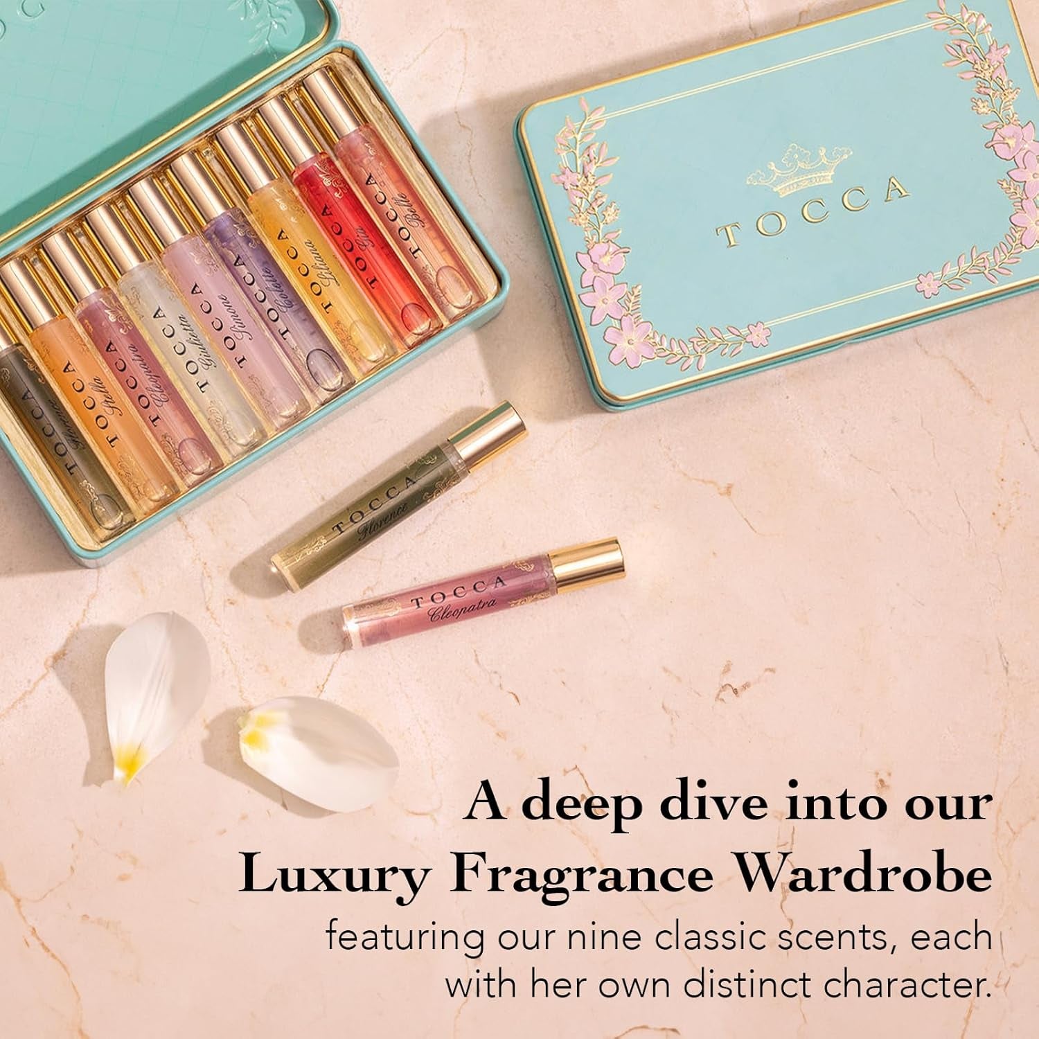 Luxury Fragrance Wardrobe - Set of 9 Travel Size Women'S Perfumes in Giftable Tin Case ($101 Value), Includes Florence, Cleopatra, Stella, Giulietta, Simone, Colette, Liliana, Gia & Belle