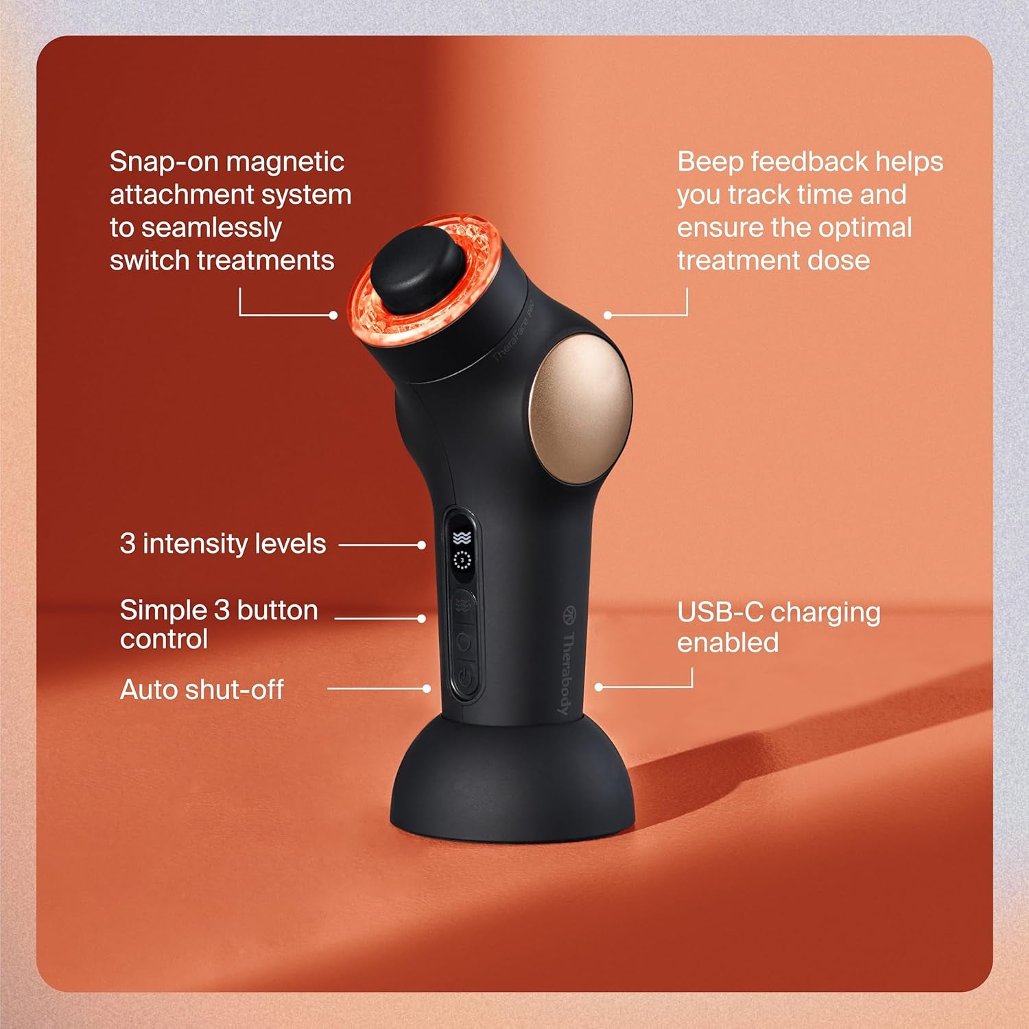 Therabody PRO - Microcurrent Facial Device, 8-In-1 Compact Face Massager&Facial Sculpting Tool with Light Therapy for Skin Tightening, anti Wrinkle, anti Aging & Skin Care (Black)