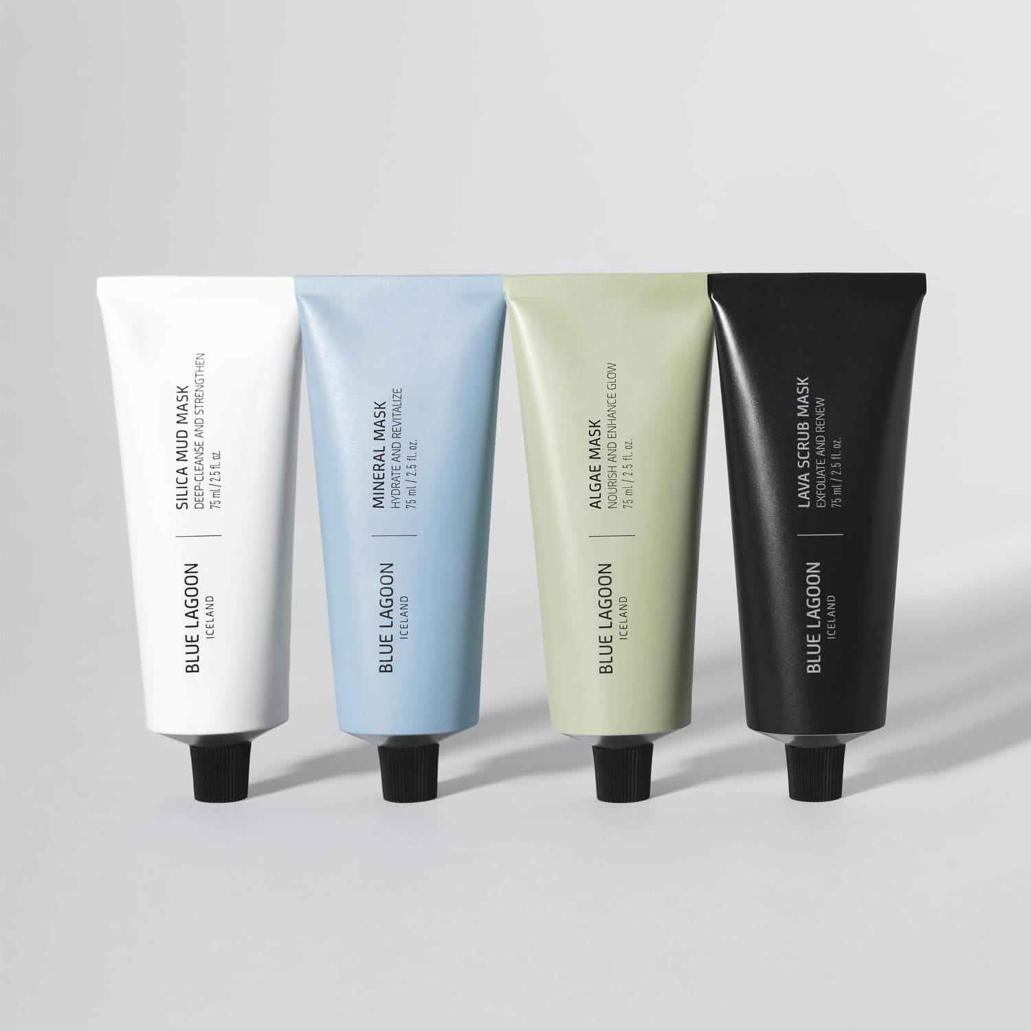 Blue Lagoon Signature Masks, Includes Facial Mask Targeting Hydration, Calmness, Exfoliation & Nourishment, Leaving Skin Glowing and Radiant, Full Size Set, 4Pcs