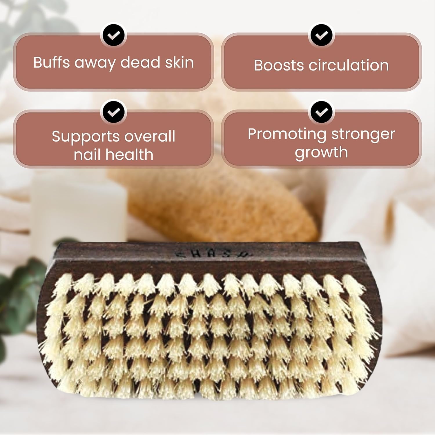 Since 1869 Hand Made in Germany Thermo Beech Wood Light Bristle Nail and Hand Brush