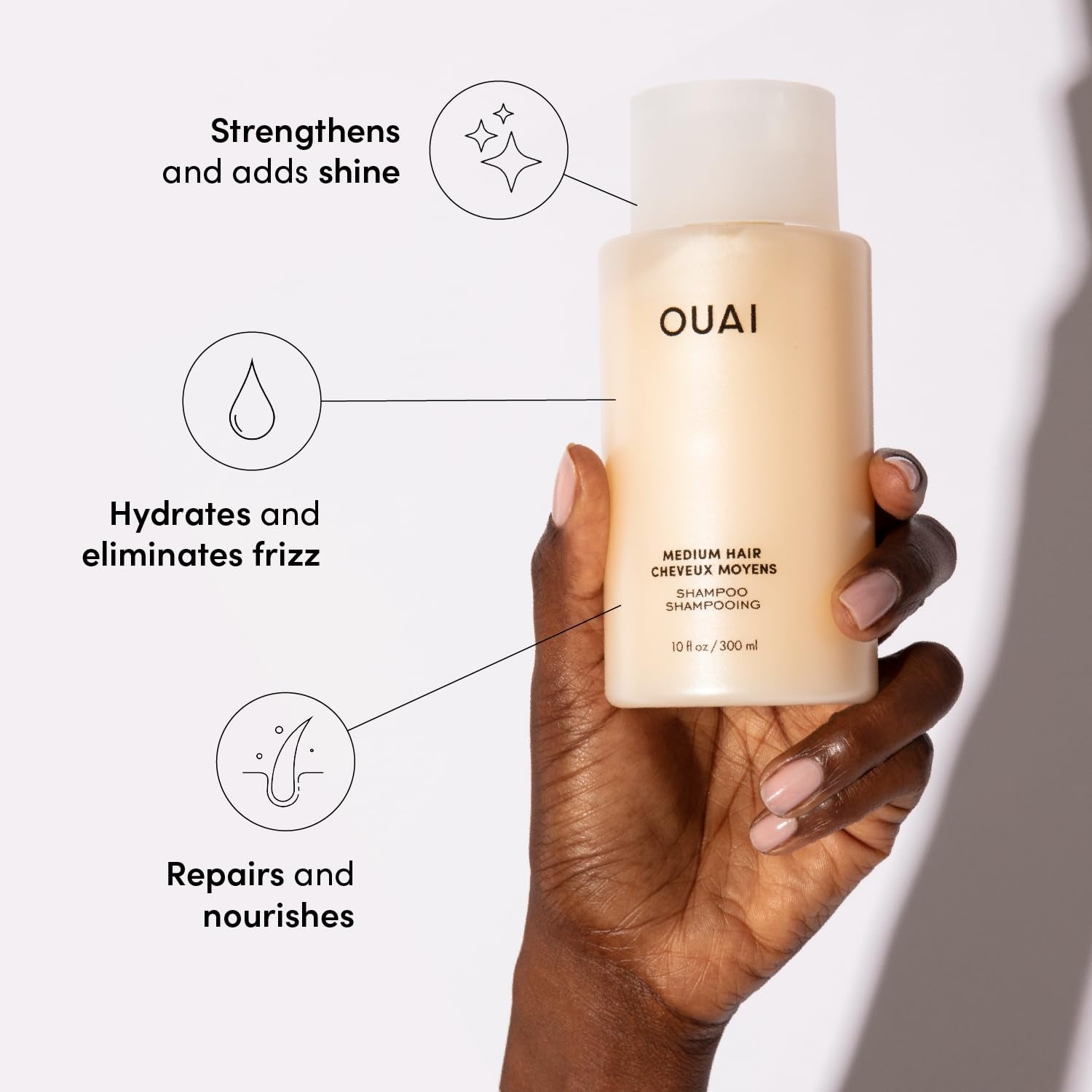 Medium Shampoo and Conditioner Set - Sulfate Free Shampoo and Conditioner for Medium Hair - Made with Keratin, Shea Butter & Avocado Oil - Free of Parabens & Phthalates (10 Fl Oz)