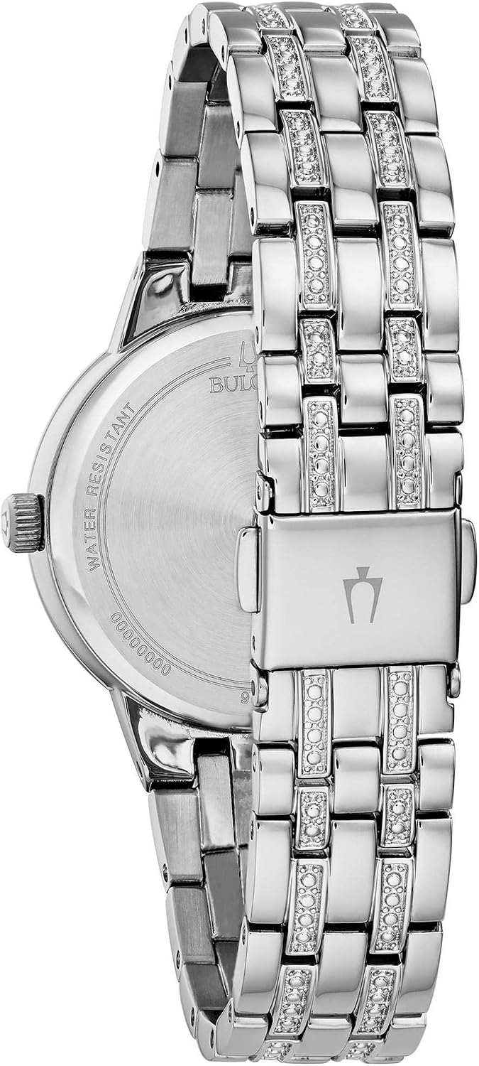 Bulova Crystal Phantom Watch | Silver-Tone, Blue Dial, 32.5mm