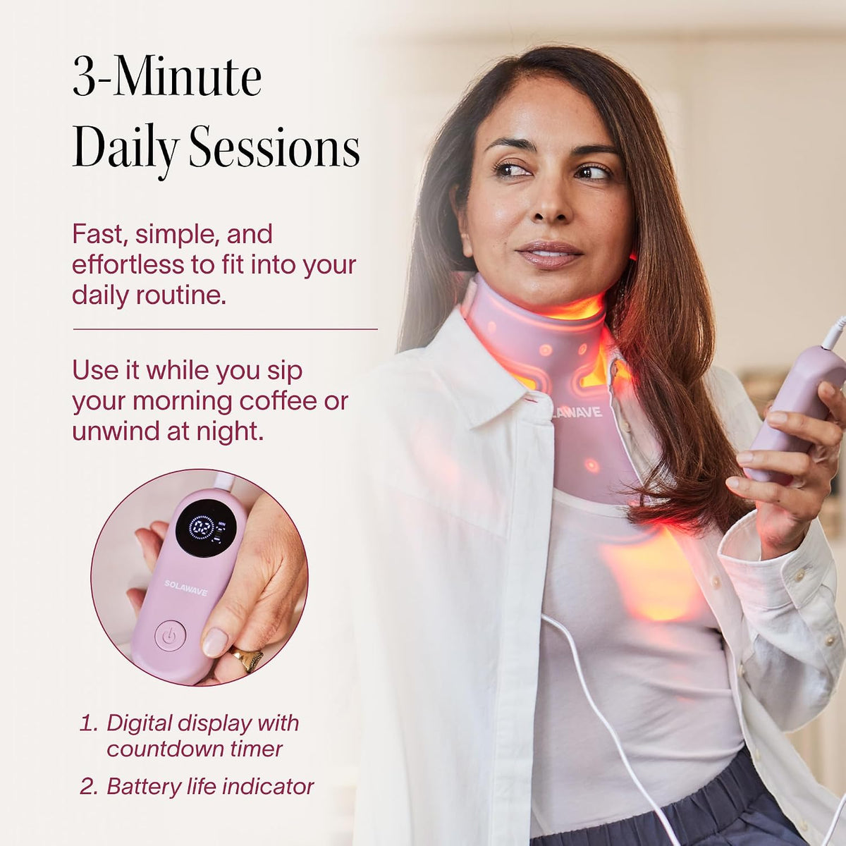 Solawave Neck & Chest Red Light Therapy Mask | 4 Wavelengths
