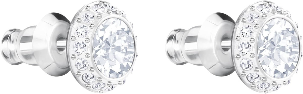Swarovski Una Angelic Stud Earrings | Clear Crystal, Rhodium-Plated