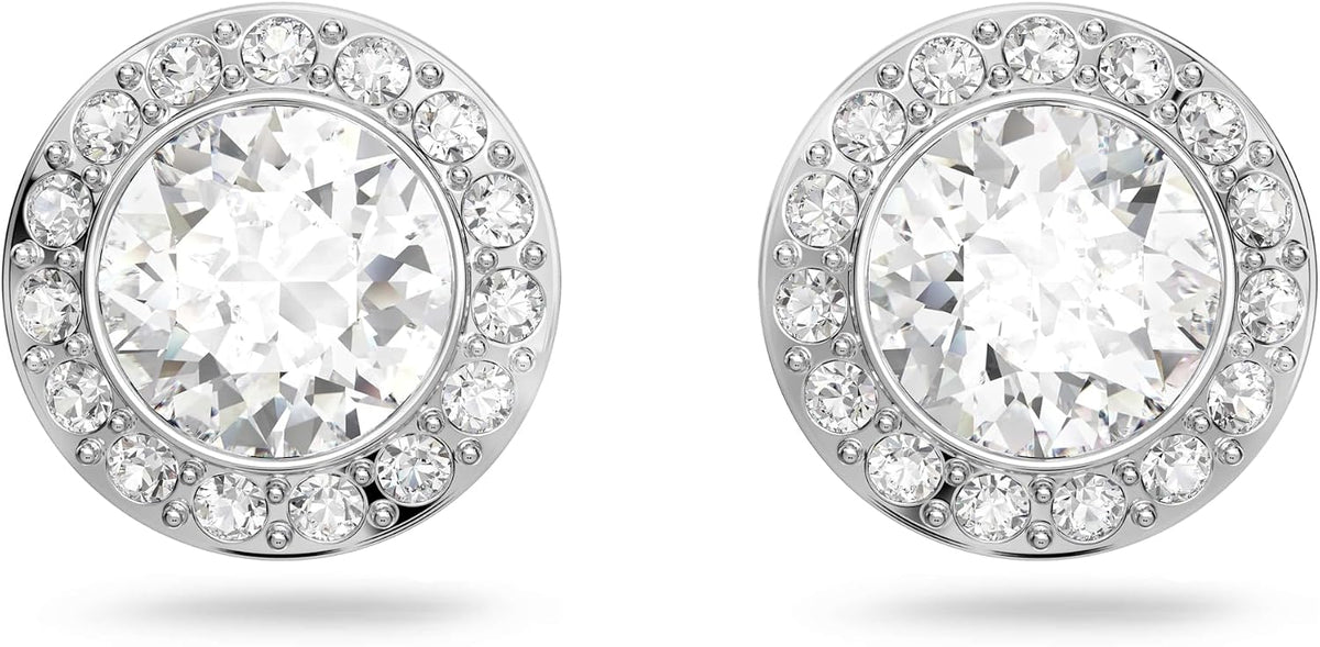 Swarovski Una Angelic Stud Earrings | Clear Crystal, Rhodium-Plated