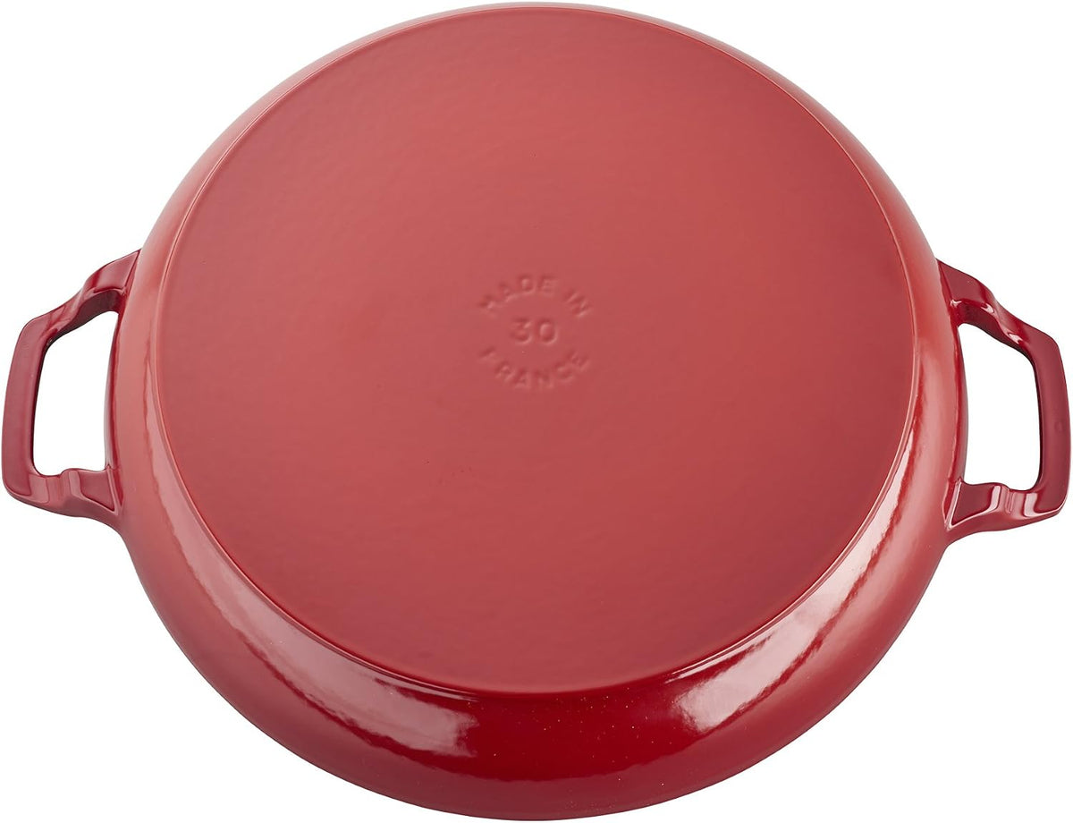 Staub Cast Iron Braiser with Glass Lid | 3.5 qt, Cherry
