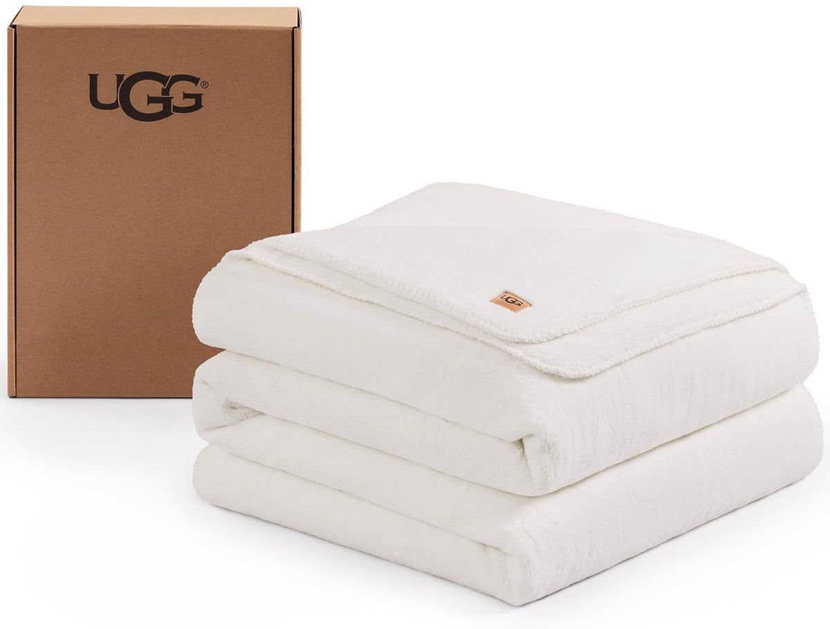 UGG Whitecap Fleece Blanket - Full/Queen White