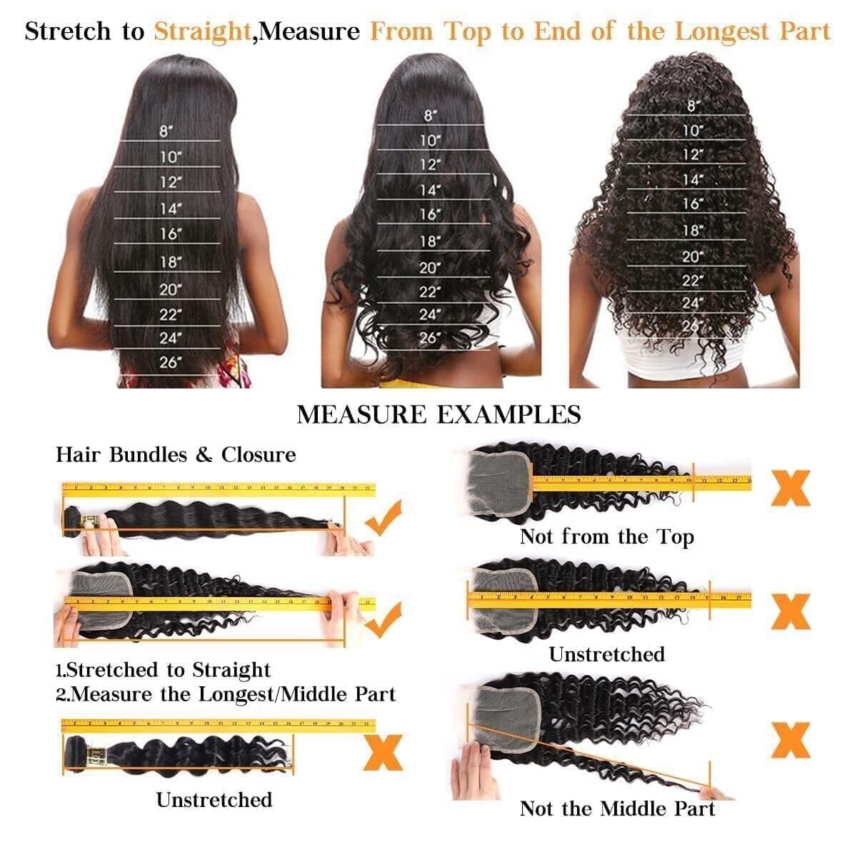 QTHAIR 3 Bundles Body Wave with 4x4 Swiss Lace Closure | 100% Unprocessed Brazilian Virgin Human Hair, 20/22/24+18 Inch