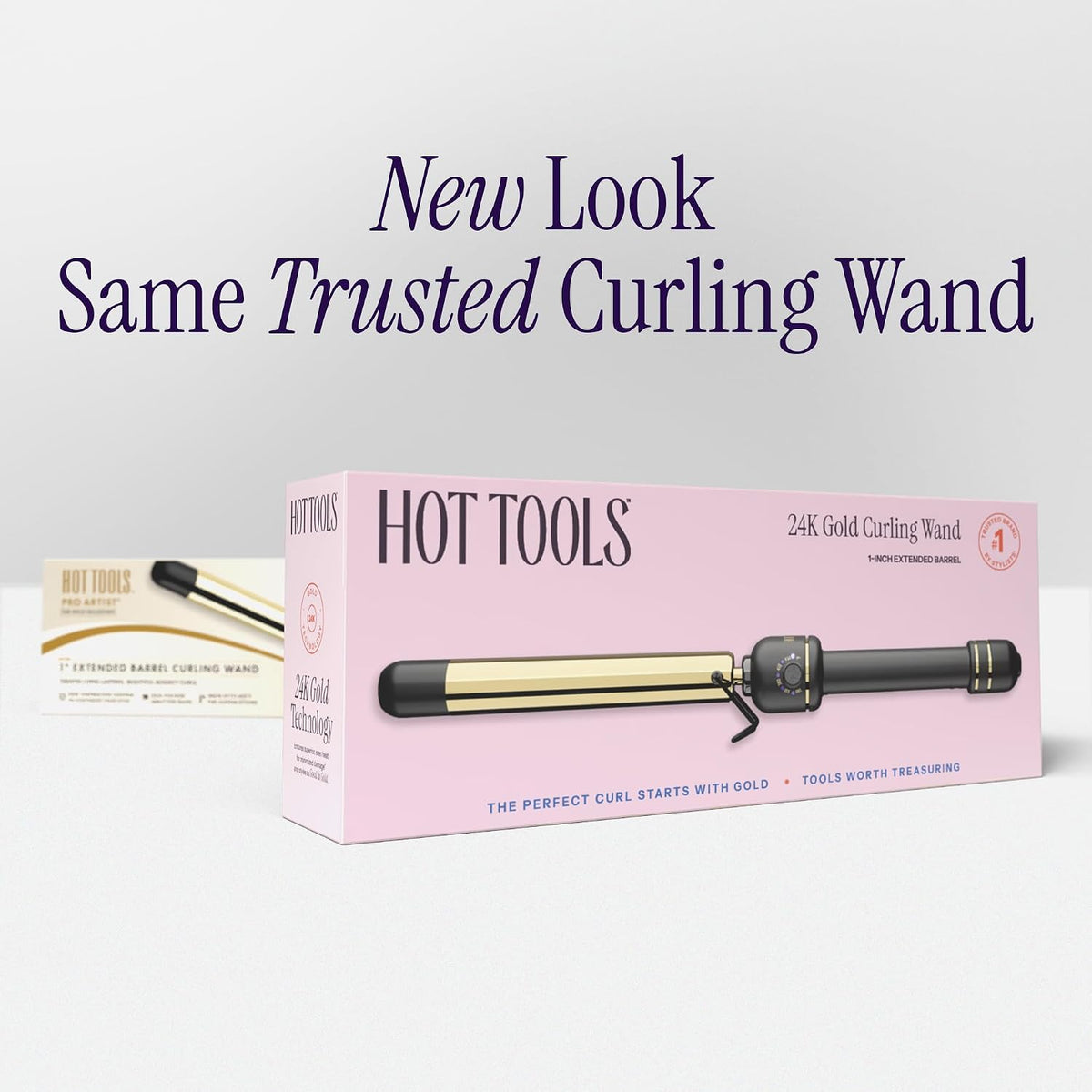 Hot Tools Pro Artist 24K Gold Extended Barrel Curling Wand | 1"