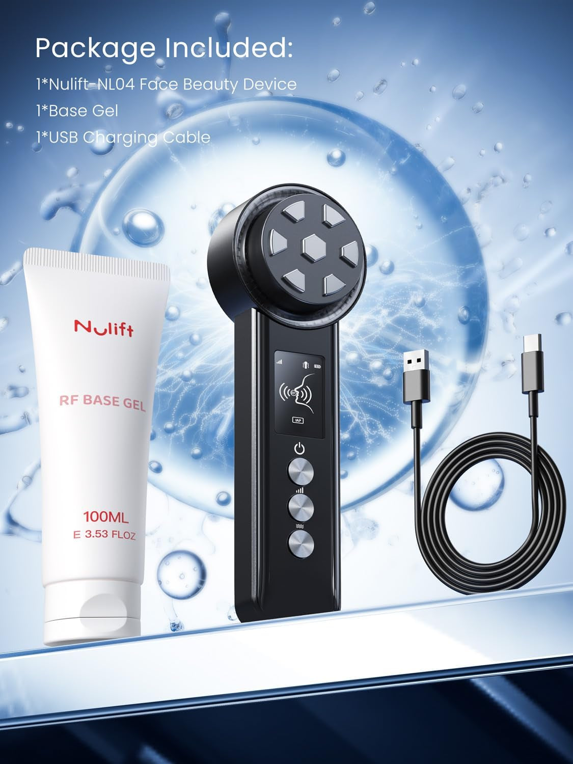Radio Frequency Skin Tightening Device, Smart Eectric Zinc Aoy Facia Beauty Machine with Rf-Current Cod Heat for Jawine ifting, Cheek Firm, Wrinke Reduction, Depuff, Increase Absorption