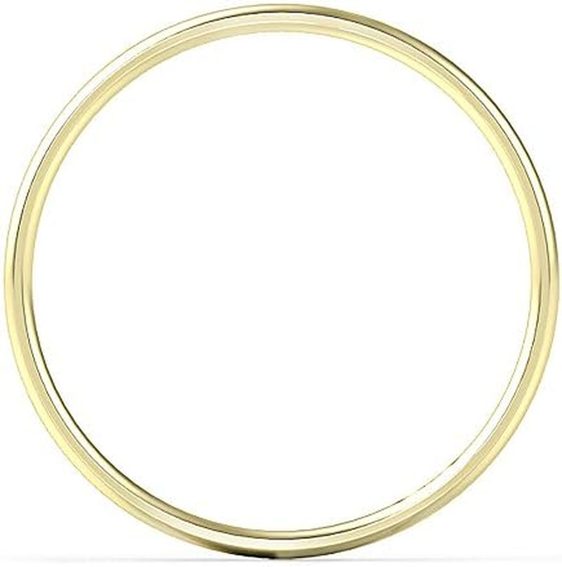 10K White/Yellow/Rose Gold 2MM round Dome Wedding Band Ring