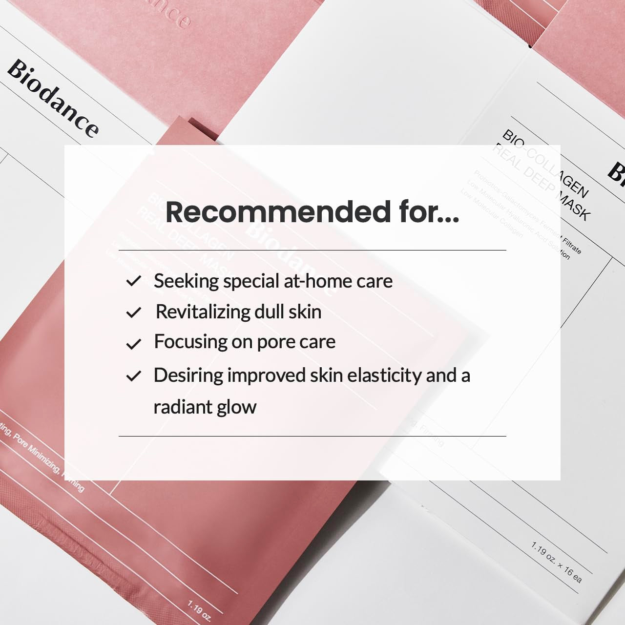 Bio-Collagen Real Deep Mask, Hydrating Overnight Hydrogel Mask, Pore Minimizing, Elasticity Improvement, 34G X16Ea