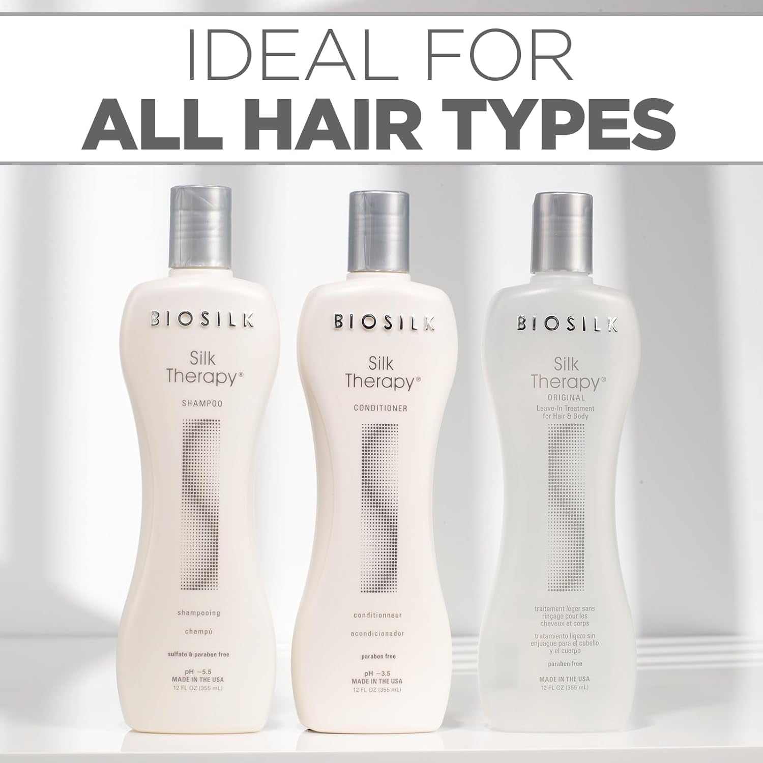 3-in-One BioSilk Silk Therapy Shine Kit | Shampoo + Conditioner + Leave-In