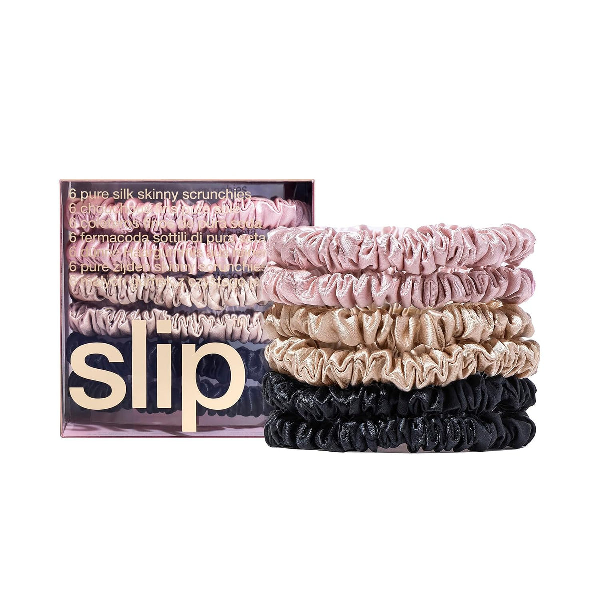 Slip Pure Silk Skinny Scrunchies, Multi (Set of 6)