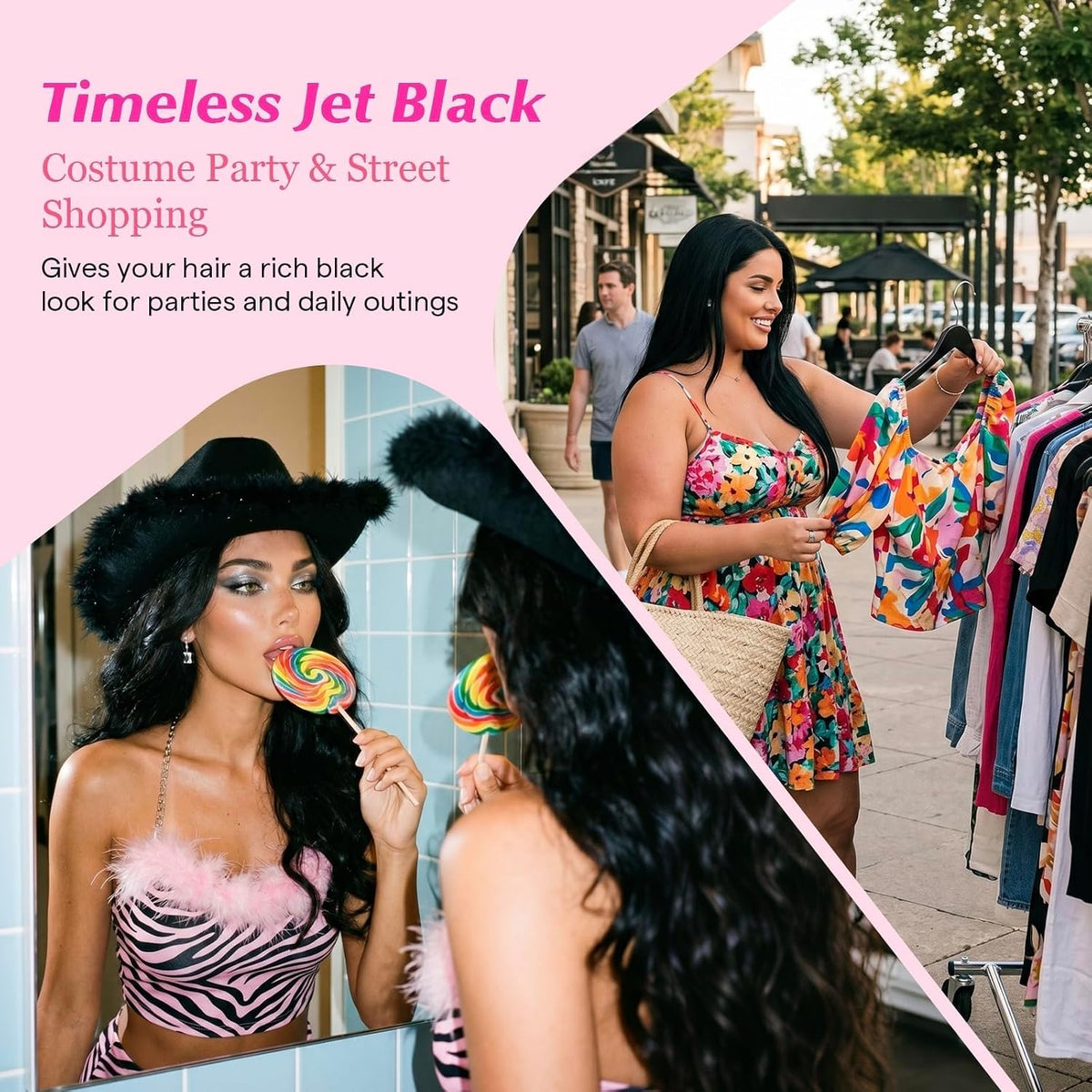 Ve Sunny Clip-In Hair Extensions | Remy Human Hair, Jet Black #1, 18 Inch 135g