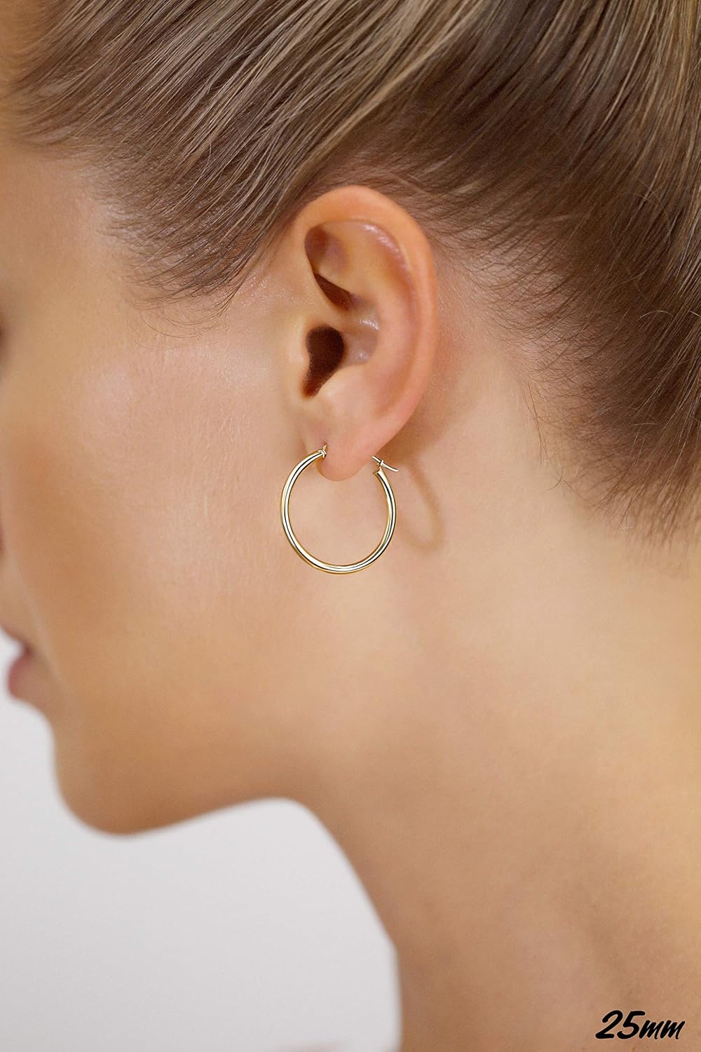 TILO 14K Yellow Gold Classic Hoop Earrings | 25 mm / 1 Inch