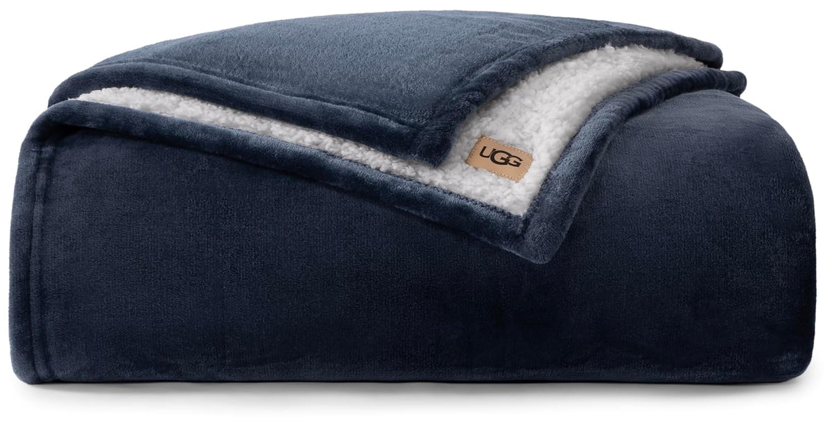 UGG Nita Reversible Plush Blanket - Twin/Twin XL Blue